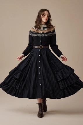 Neutral Tone Palette Built In Filter Layer Kaite 18 |ruffled maxi wool skirt