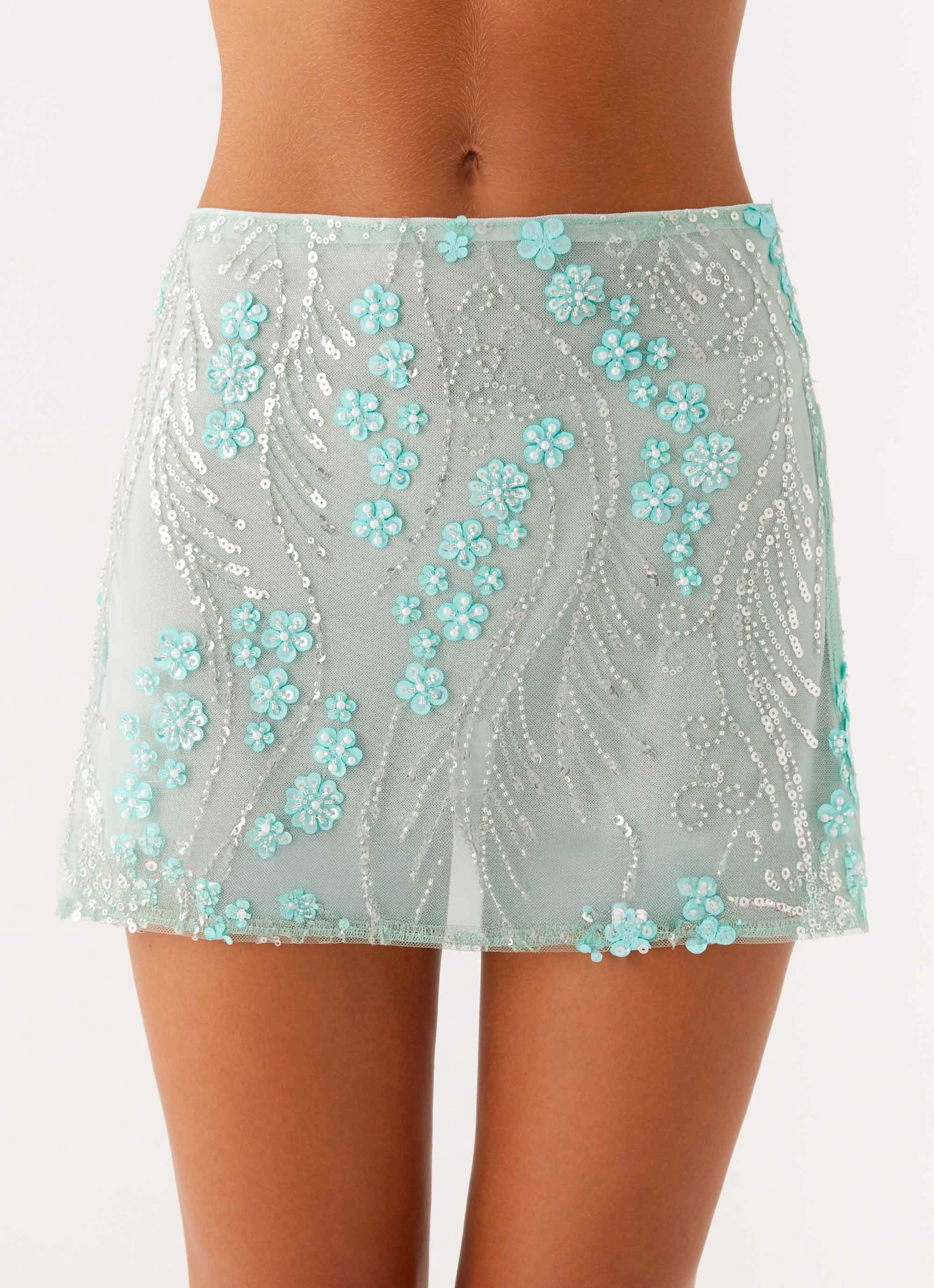 Kandi Mini Skirt - Mint Stretch Fit Wear