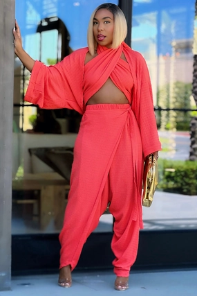 Quick Move Karan Cozy Knit Three Piece Luxury Loungewear Set