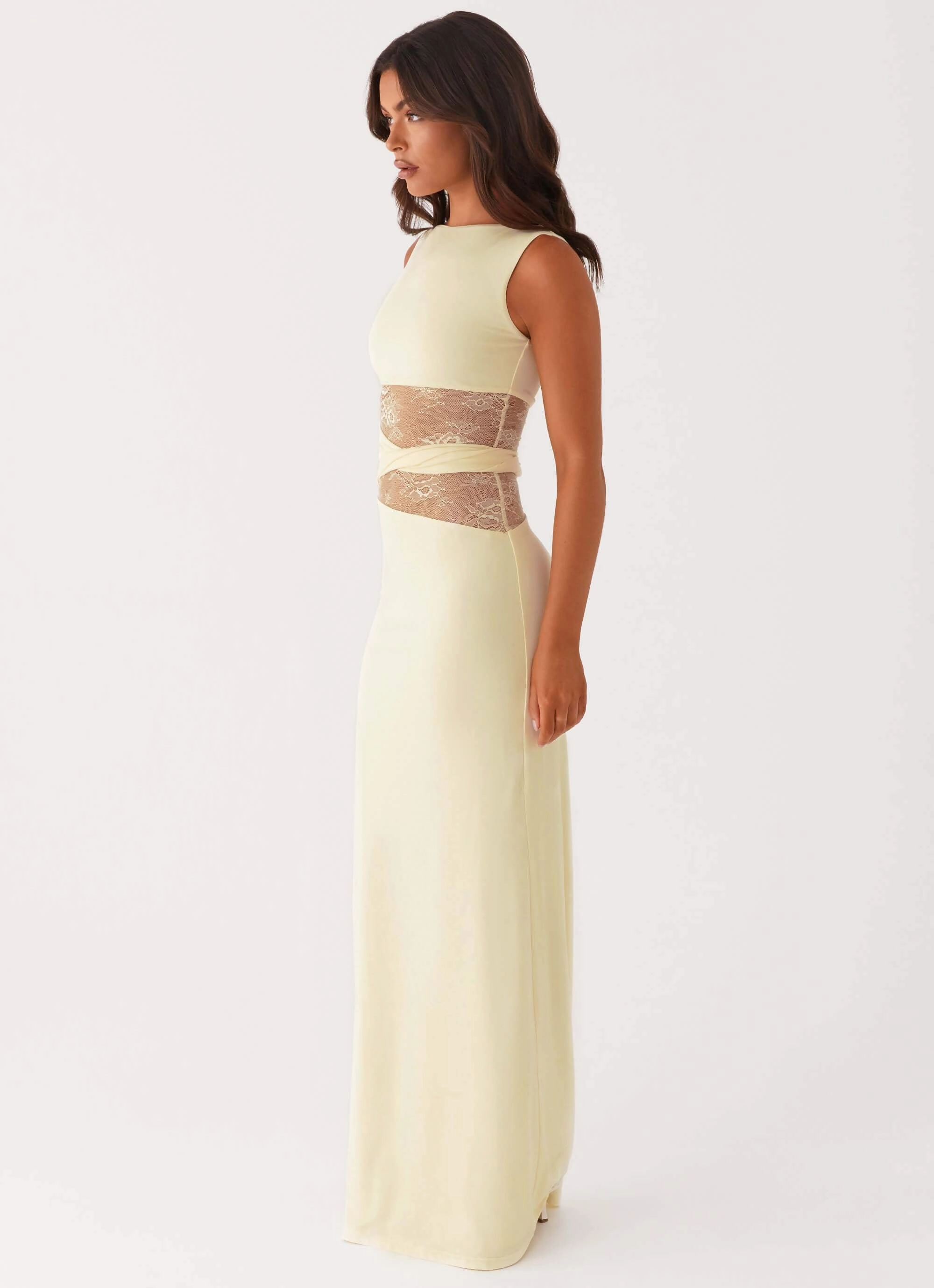 Karma Maxi Dress - Yellow Pleated-Skirt Clean Base