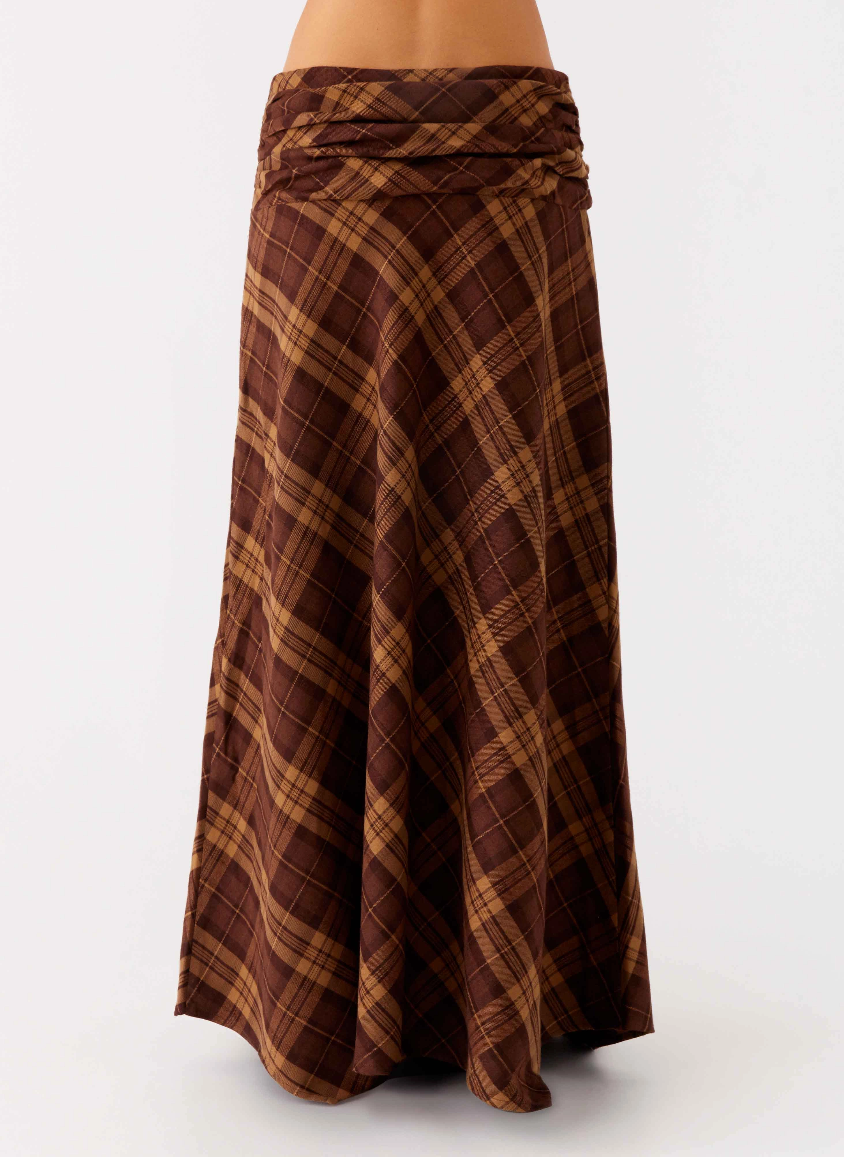 Fashion Forward Seamless Waist Technology Karolina Maxi Skirt - Plaid