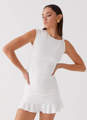 Beachwear Perfectly Fitted Katy Frill Mini Dress - Ivory