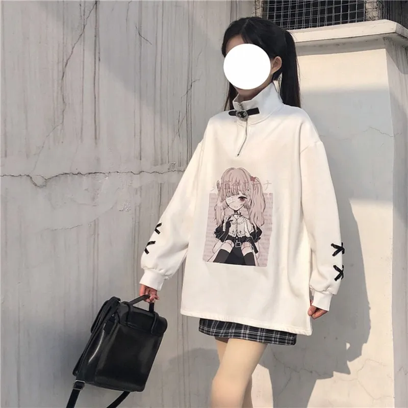 Kawaii Japanese Dark Girls College Style Hoodies