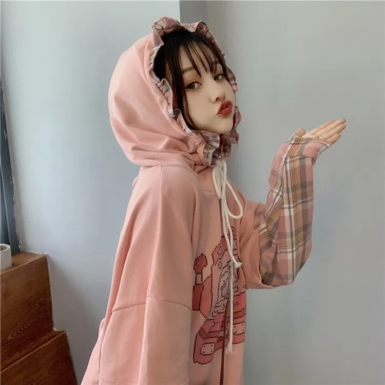 Kawaii Pink Game Machine Hoodies