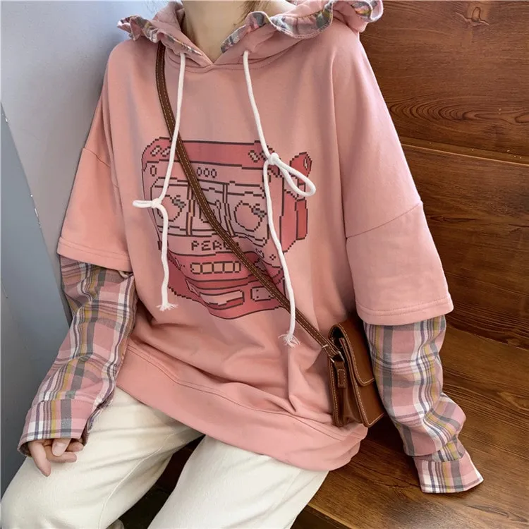 Kawaii Pink Game Machine Hoodies