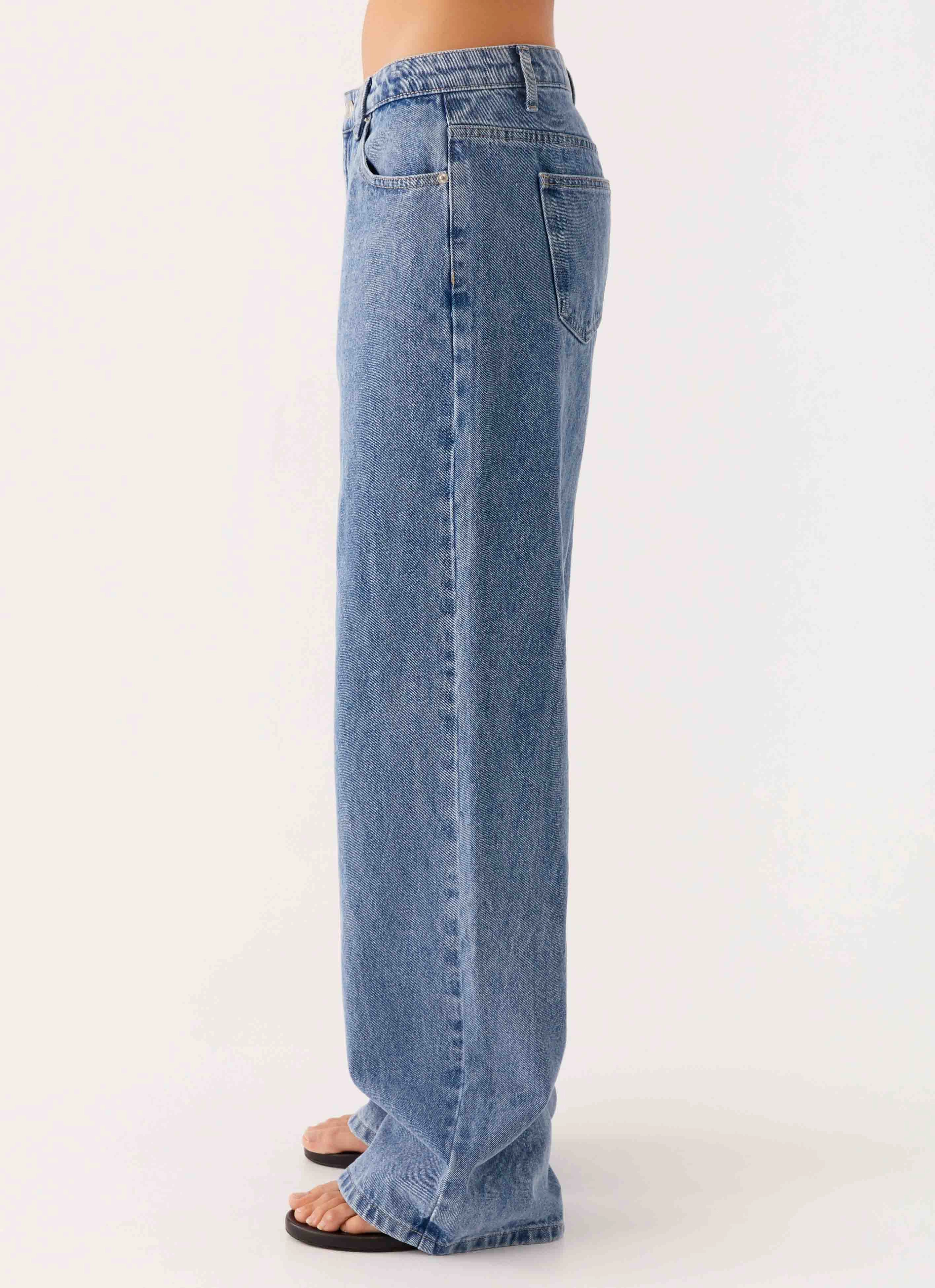 Flexible Look Keanna Low Rise Denim Jeans - Blue Denim