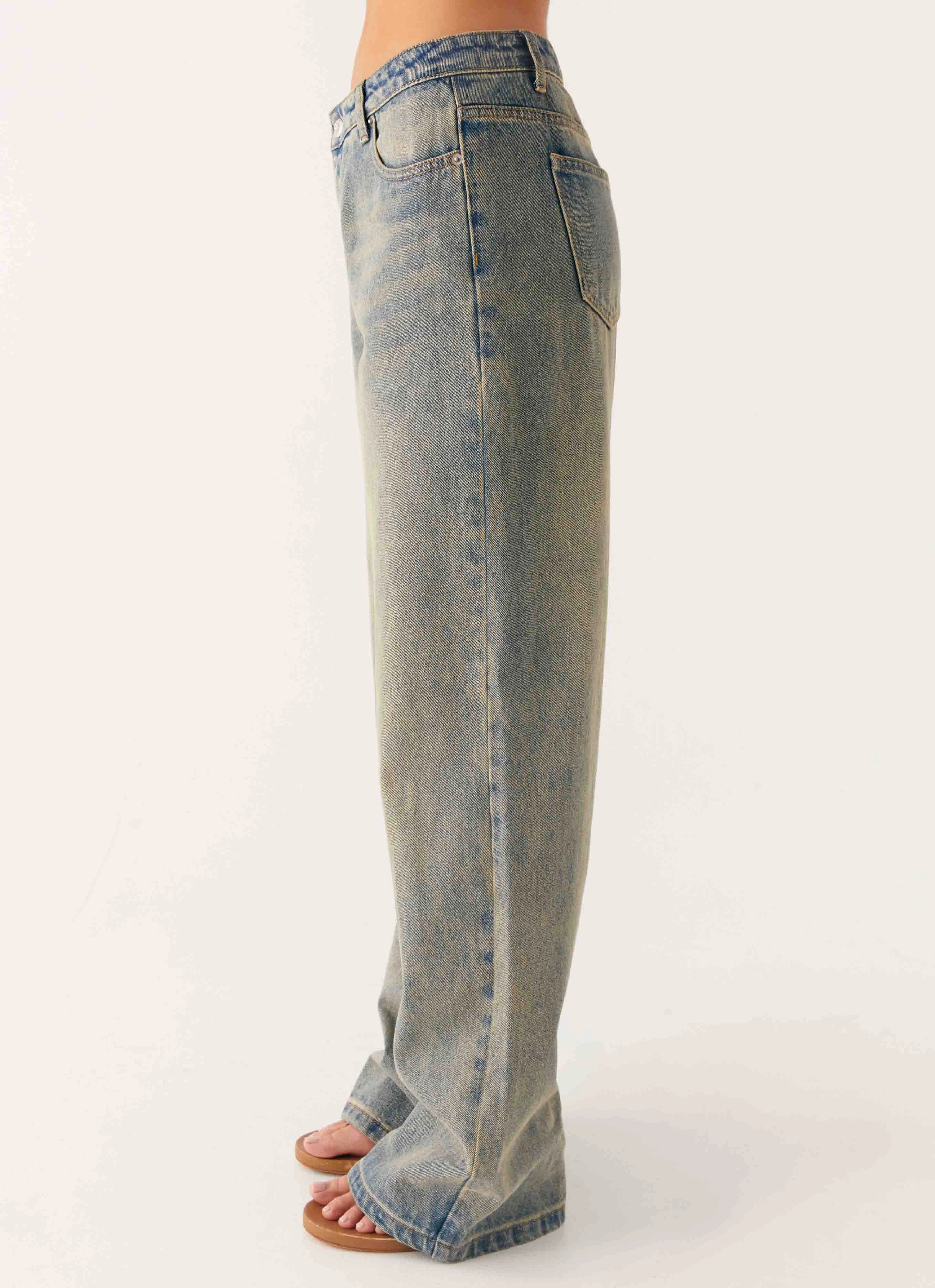 Functional Comfort Wear Stretch Support Keanna Low Rise Denim Jeans - Dirty Wash