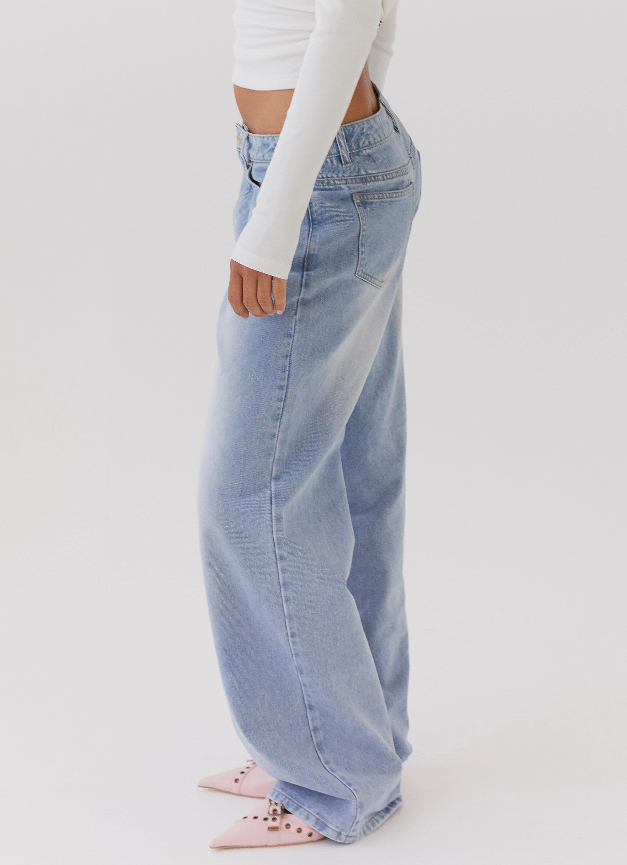 Keanna Low Rise Denim Jeans - Light Blue Fit Flex