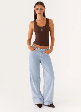 Side zipper Minimalist Design Keanna Low Rise Denim Jeans - Sky