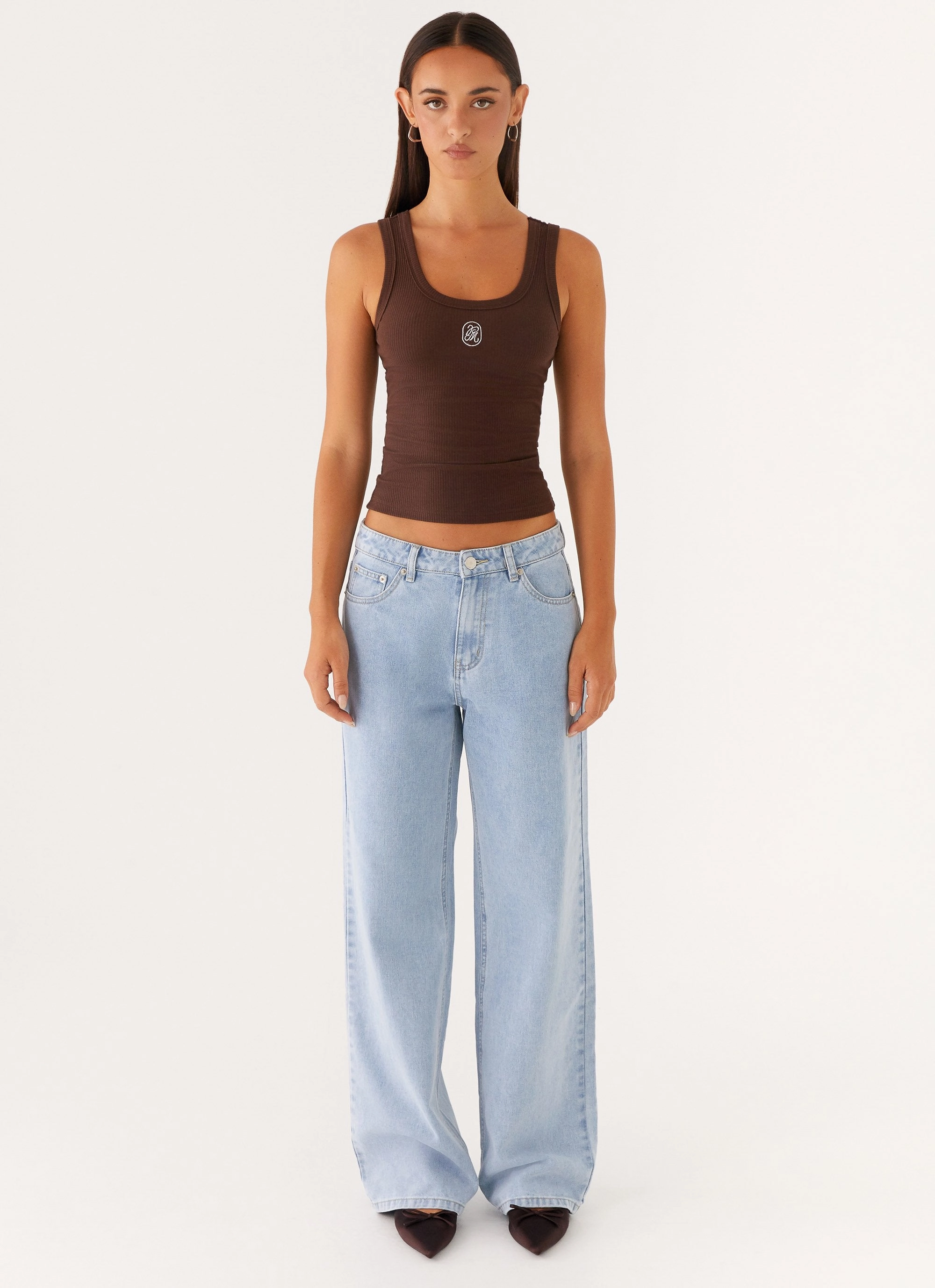 Stretch waistband Keanna Low Rise Denim Jeans - Sky
