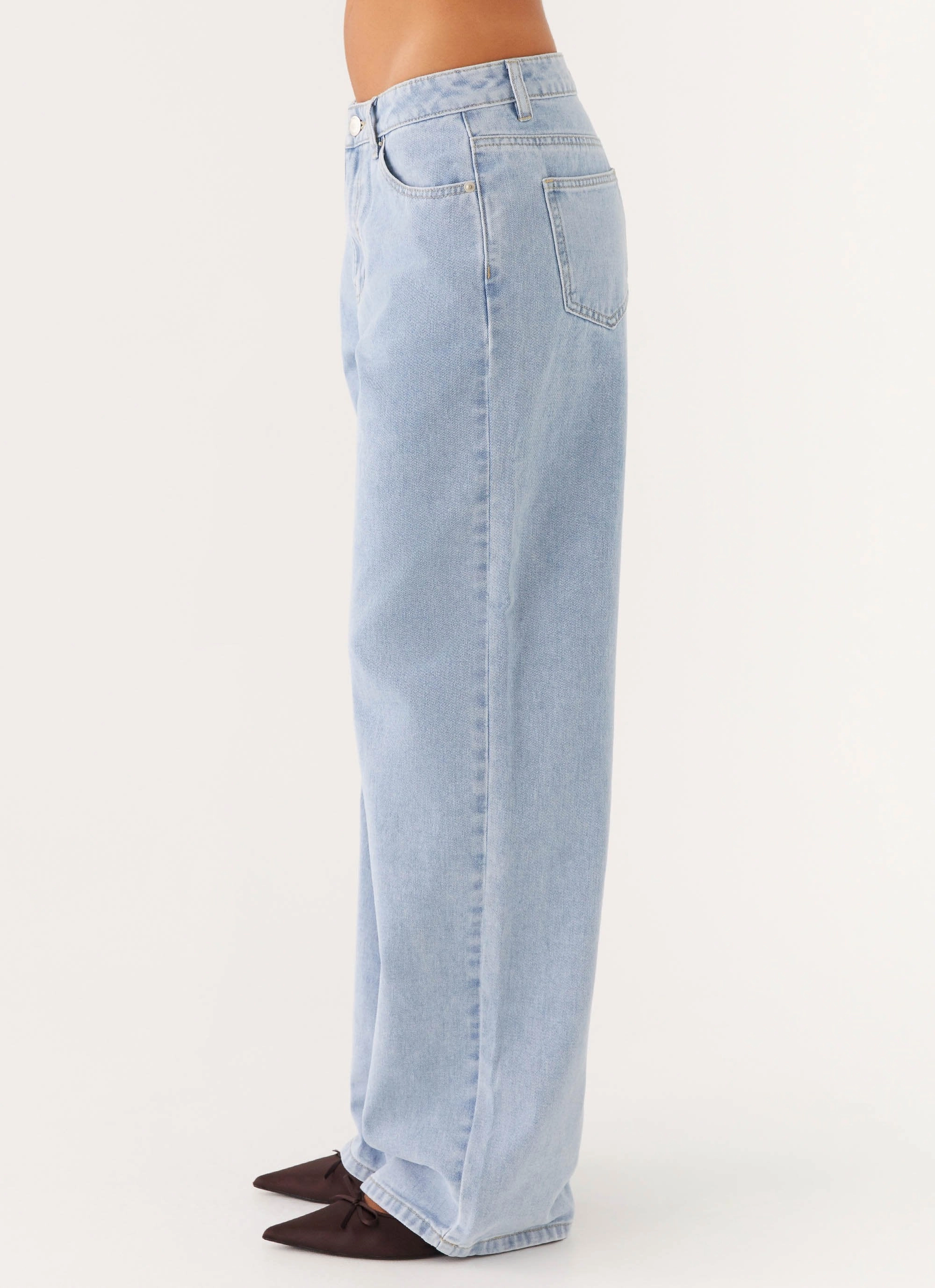 Keanna Low Rise Denim Jeans - Sky Breathable layers Stretchable Fit