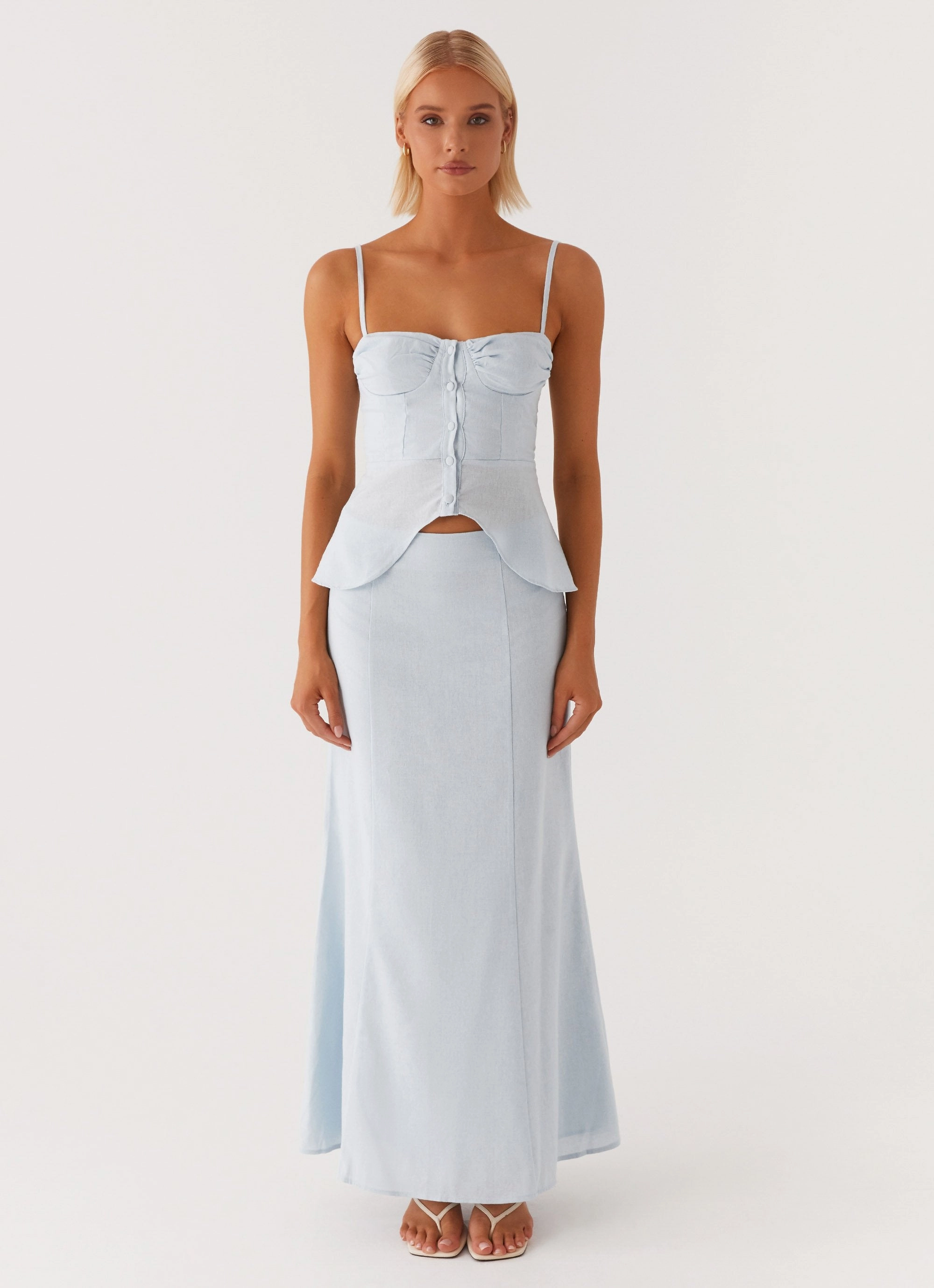 Anti Cling Finish Keep Moving Maxi Skirt - Blue
