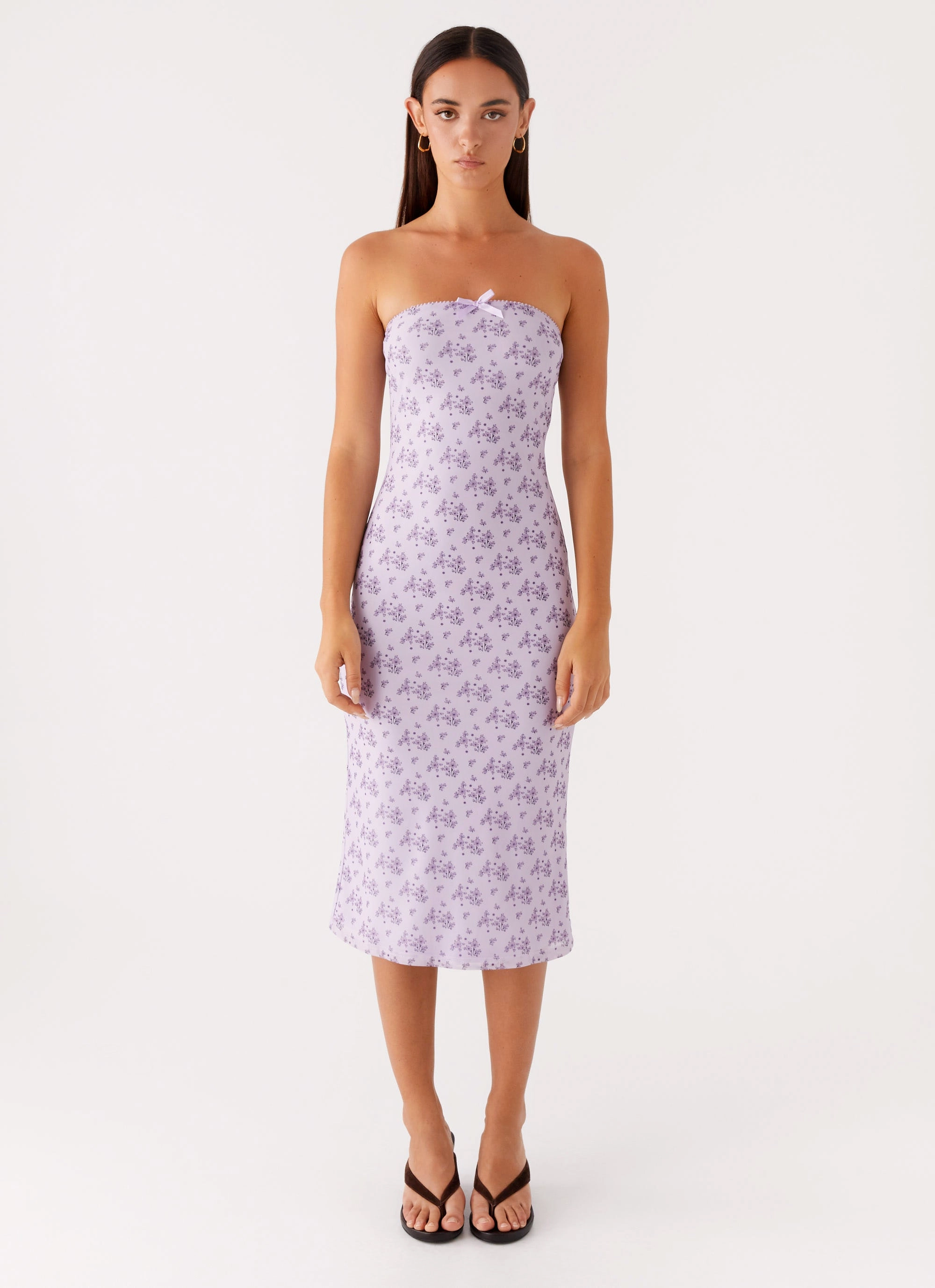 Simple Chic Keila Strapless Midi Dress - Lavender Meadow