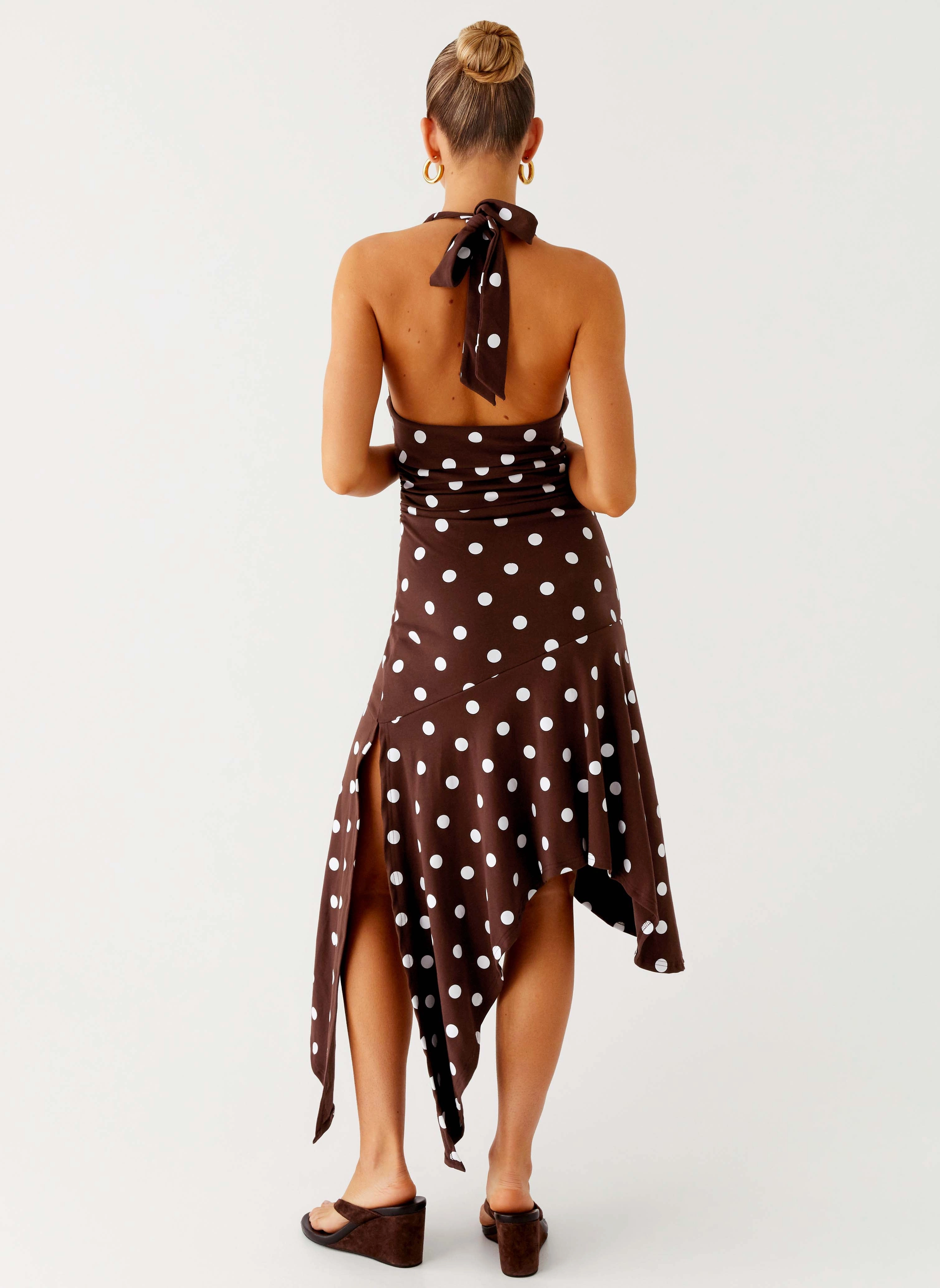Keylani Halter Midi Dress - Chocolate Perfect Wear