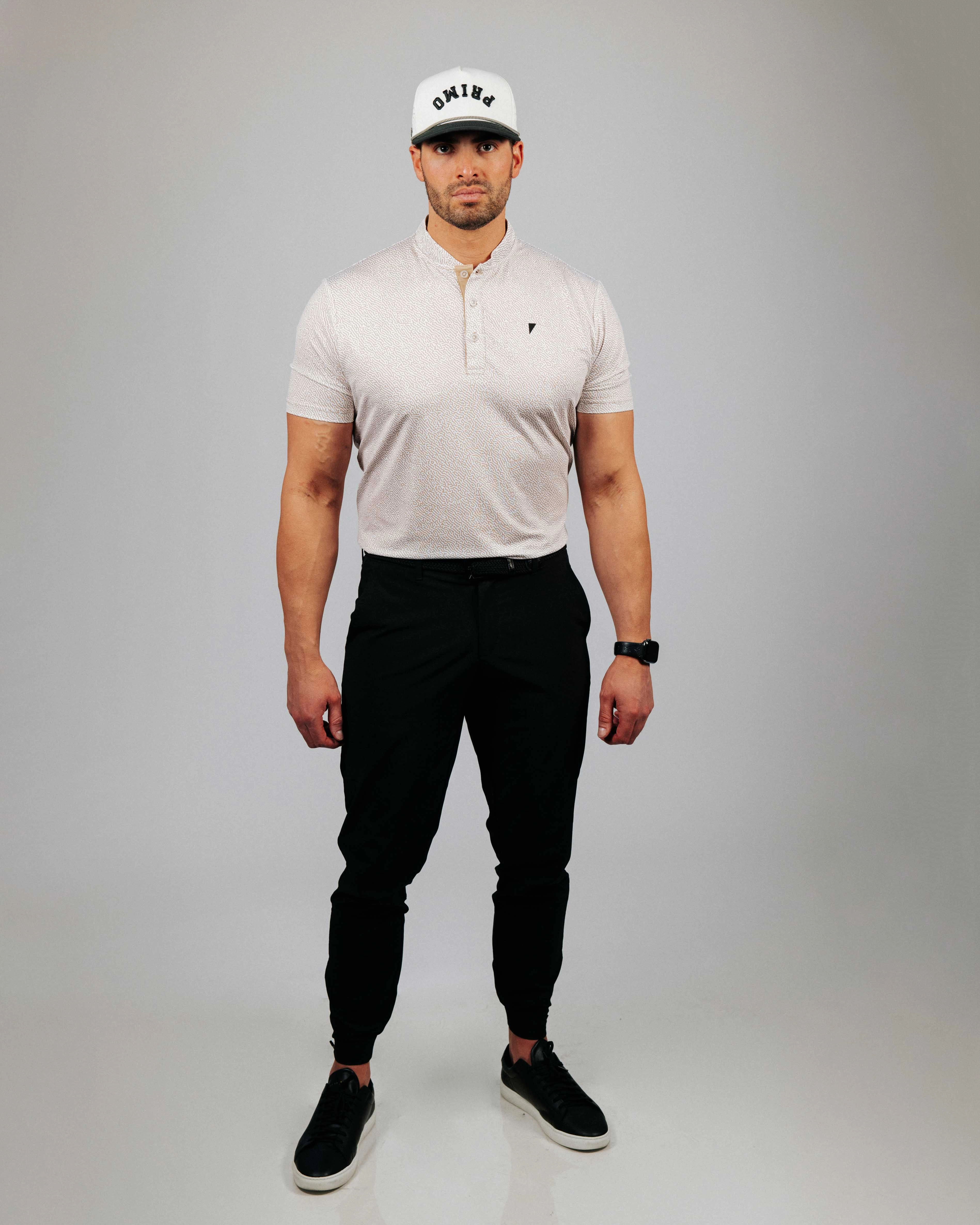 Khaki Maze Blade Polo AntiOdor Bold Design