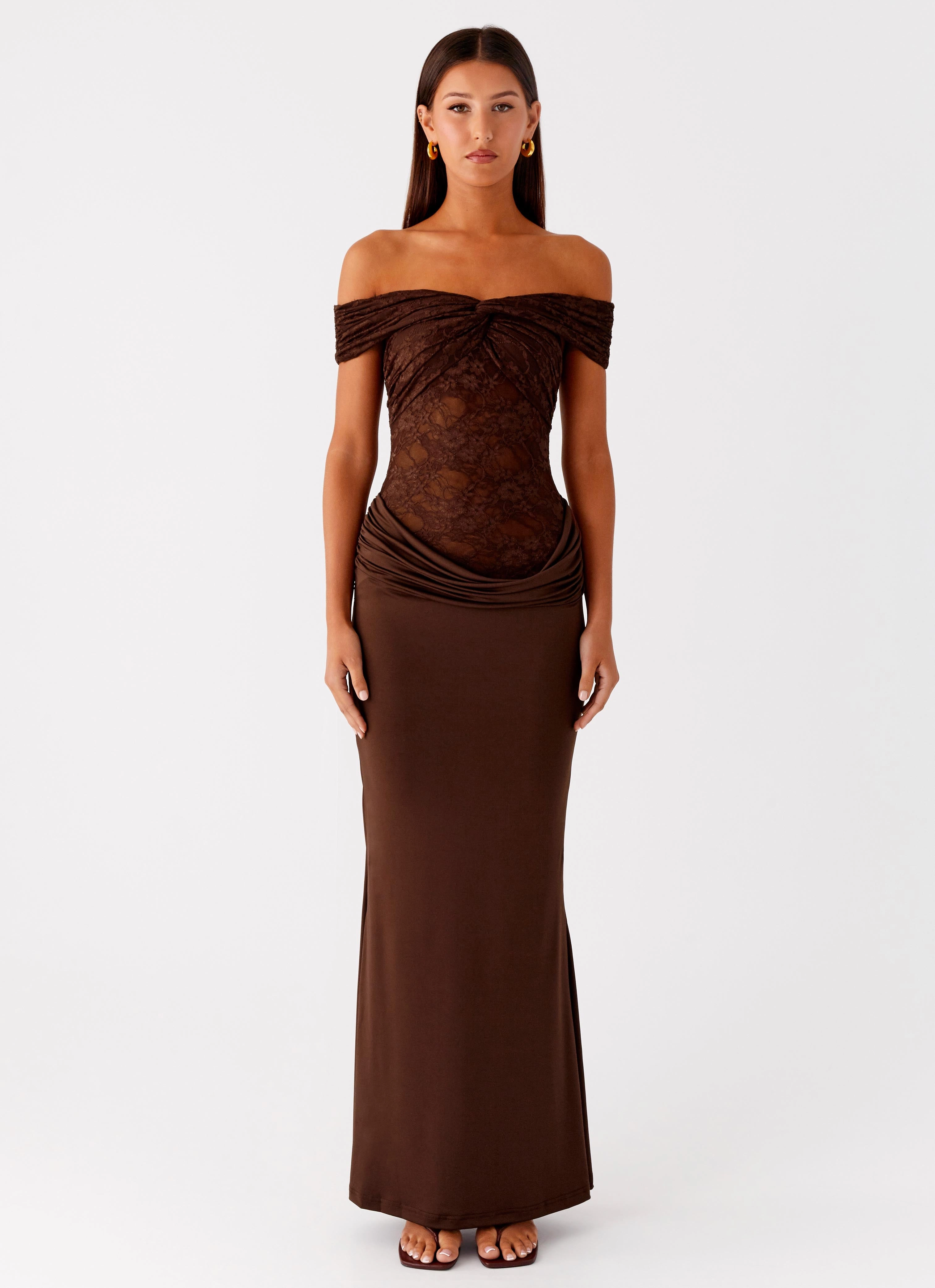 Vibrant Form Bold Pattern Either Way Maxi Dress - Chocolate
