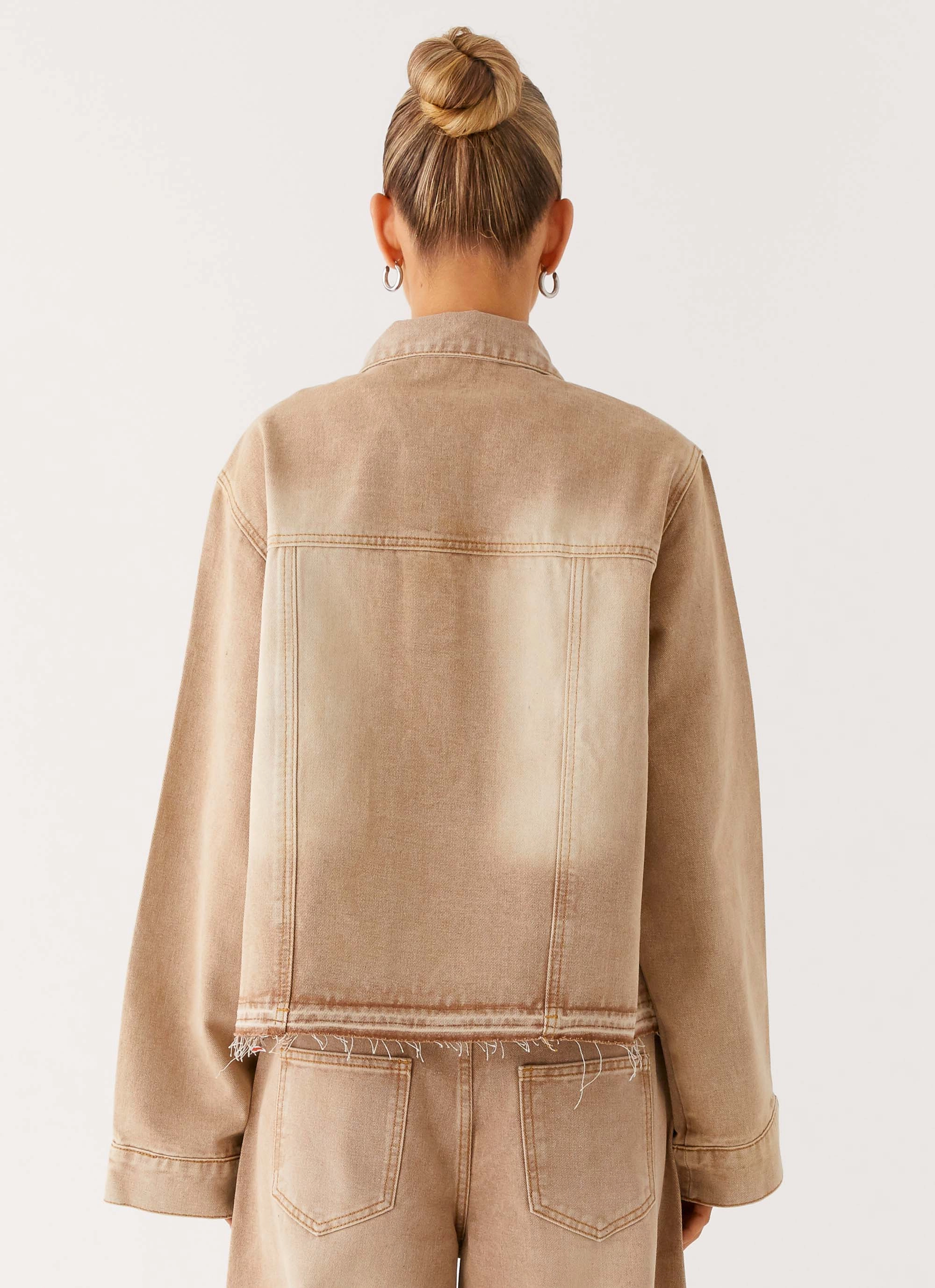 Khalil Denim Jacket - Tan Wrinkle resistant fabric