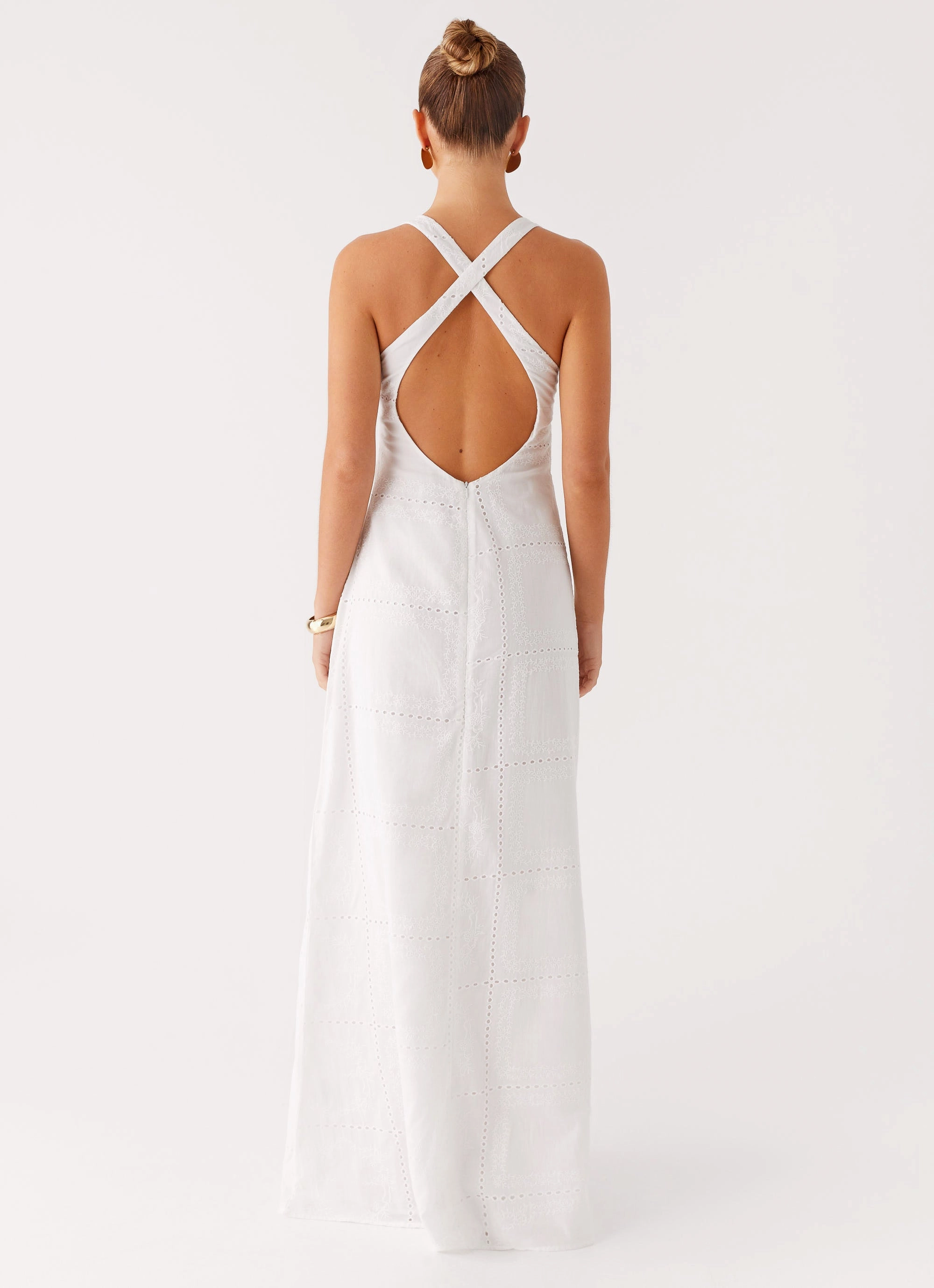 Sustainable-Lining Kiana Halter Maxi Dress - White