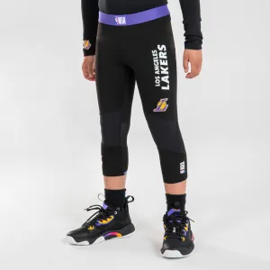 Kids' Basketball 3/4 Leggings 500 - NBA Los Angeles Lakers/Black