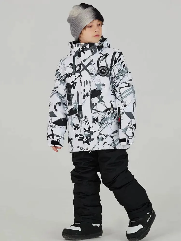 Kids Outdoor Ski Jacket & Pants Set Insulated Snowboard Outwear