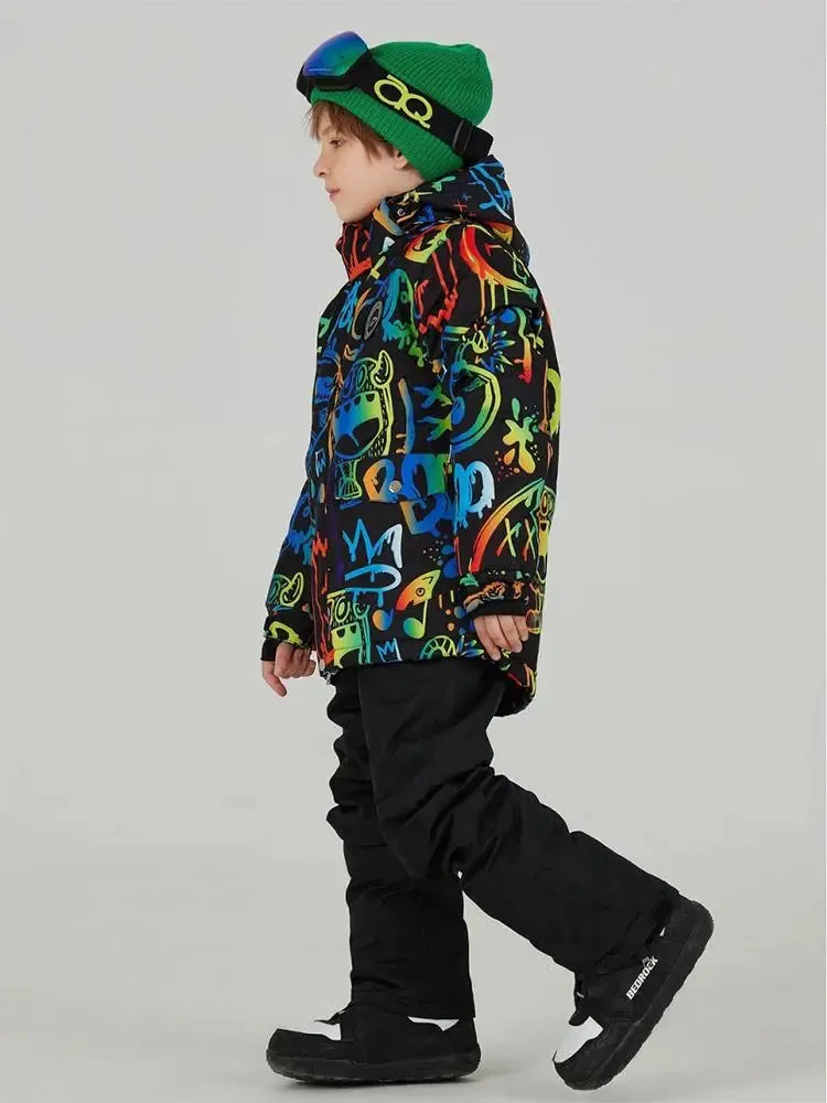 Kids Outdoor Ski Jacket & Pants Set Insulated Snowboard Outwear