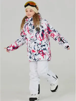Kids Outdoor Ski Jacket & Pants Set Insulated Snowboard Outwear
