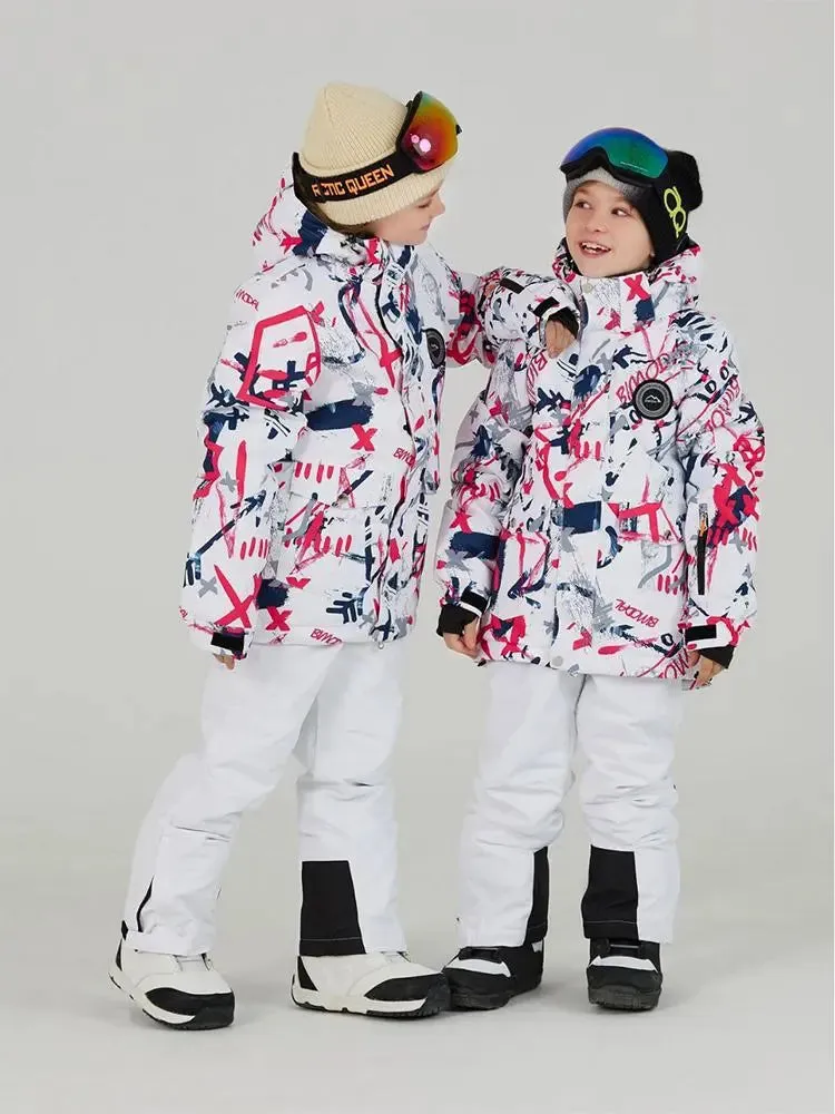 Kids Outdoor Ski Jacket & Pants Set Insulated Snowboard Outwear