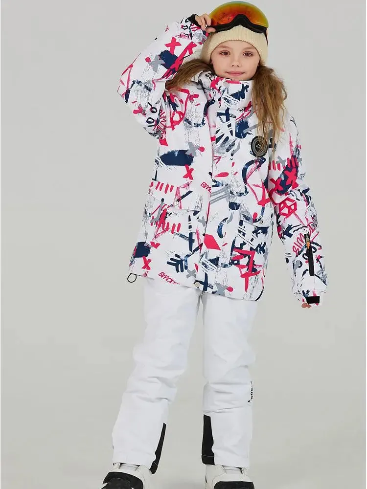 Kids Outdoor Ski Jacket & Pants Set Insulated Snowboard Outwear