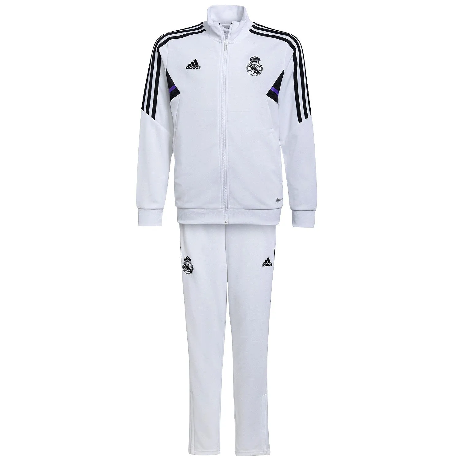 Kids - Real Madrid white training presentation tracksuit 2022/23 - Adidas