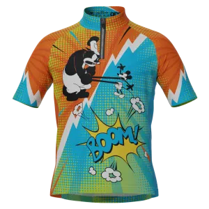 Kid's Steamboat Willie Comics Short Sleeve Cycling Jersey