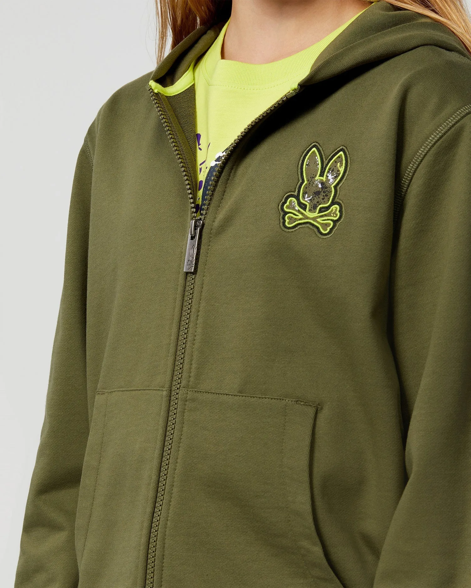 KIDS WAVERLY BUNNY LOGO ZIP HOODIE - B0H752U1FT