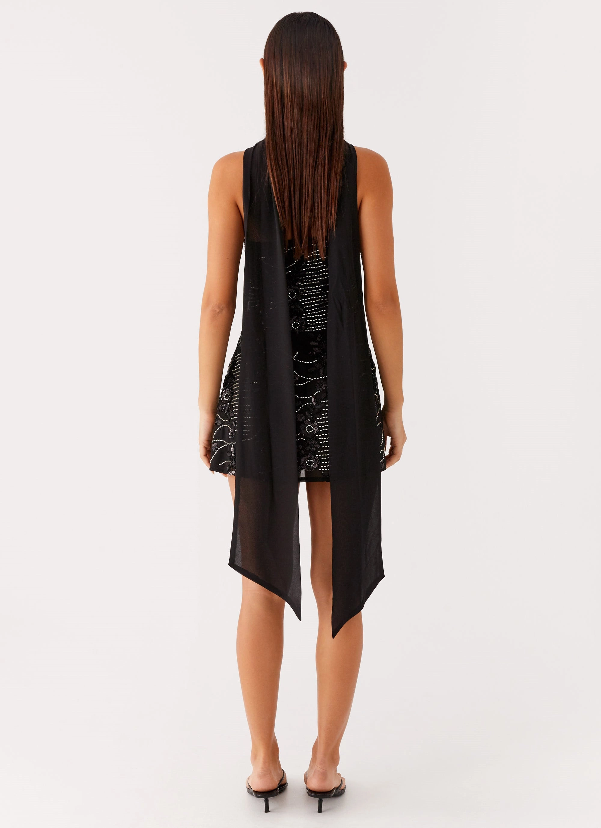 Perfect Mood Brunch Tone Kiesha Strapless Scarf Mini Dress - Black