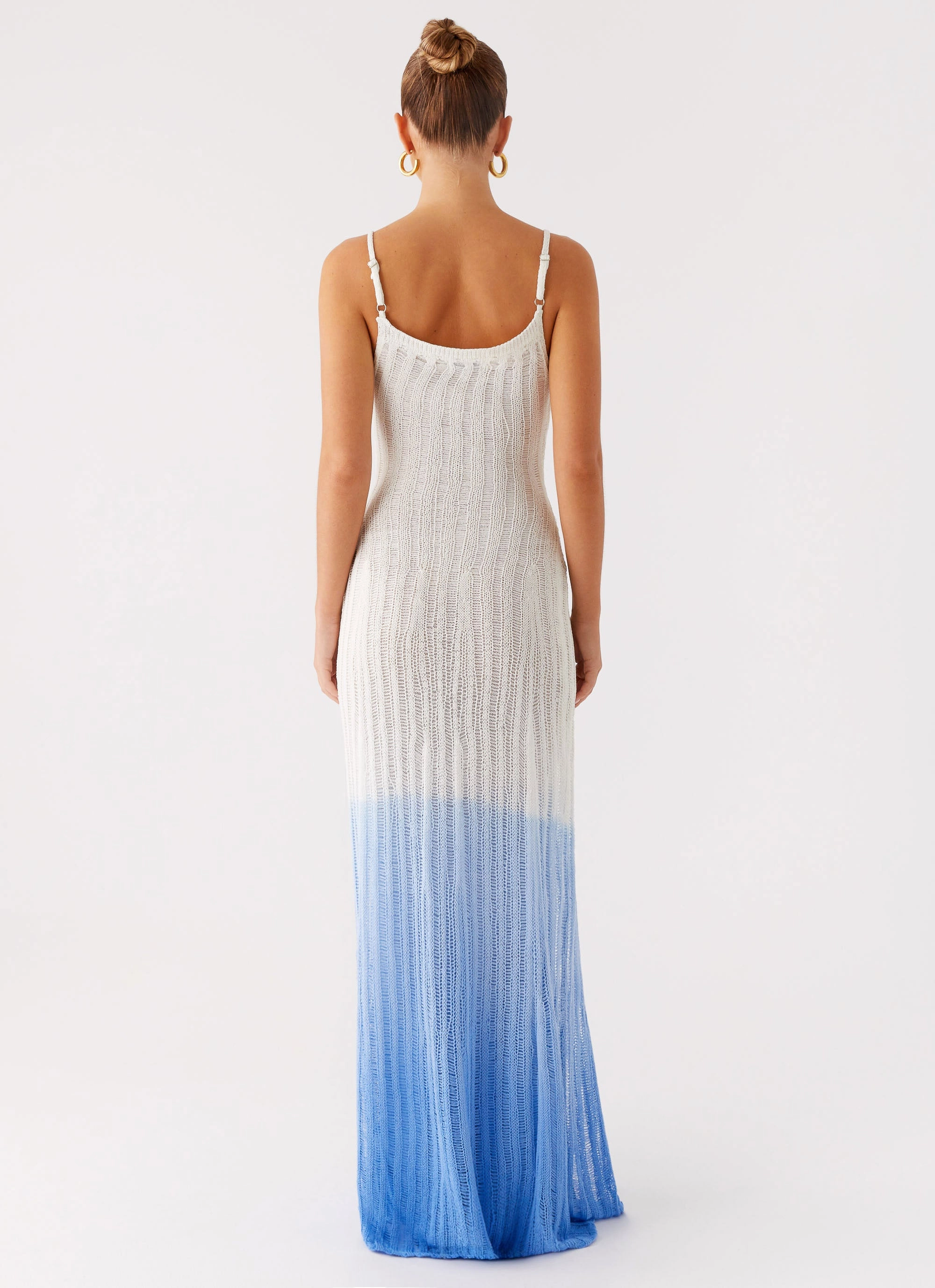 Printed-Lining Kiki Maxi Dress - Ombre Blue