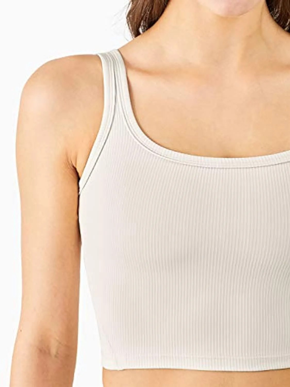 KIKIWING Women's Seamless Sports Bra Workout Crop Top Tank Tops for Women Long Lined Sports Bra Ribbed Crop Top Fitness
