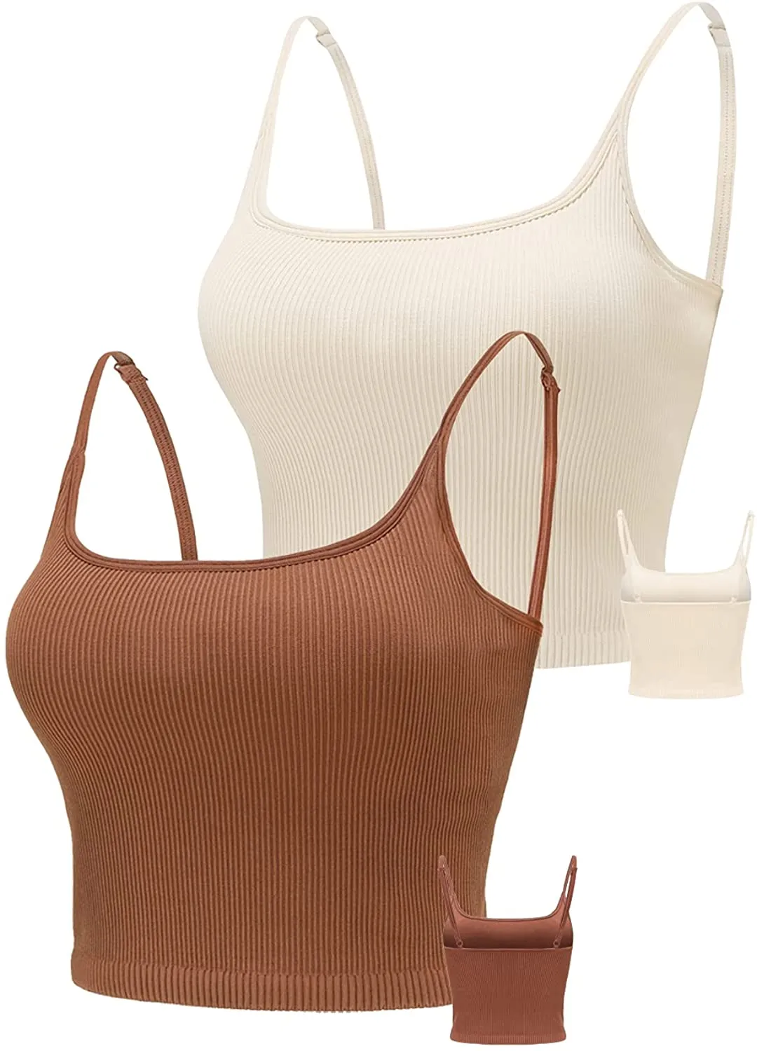 KIKIWING Women's Seamless Sports Bra Workout Crop Top Tank Tops for Women Long Lined Sports Bra Ribbed Crop Top Fitness