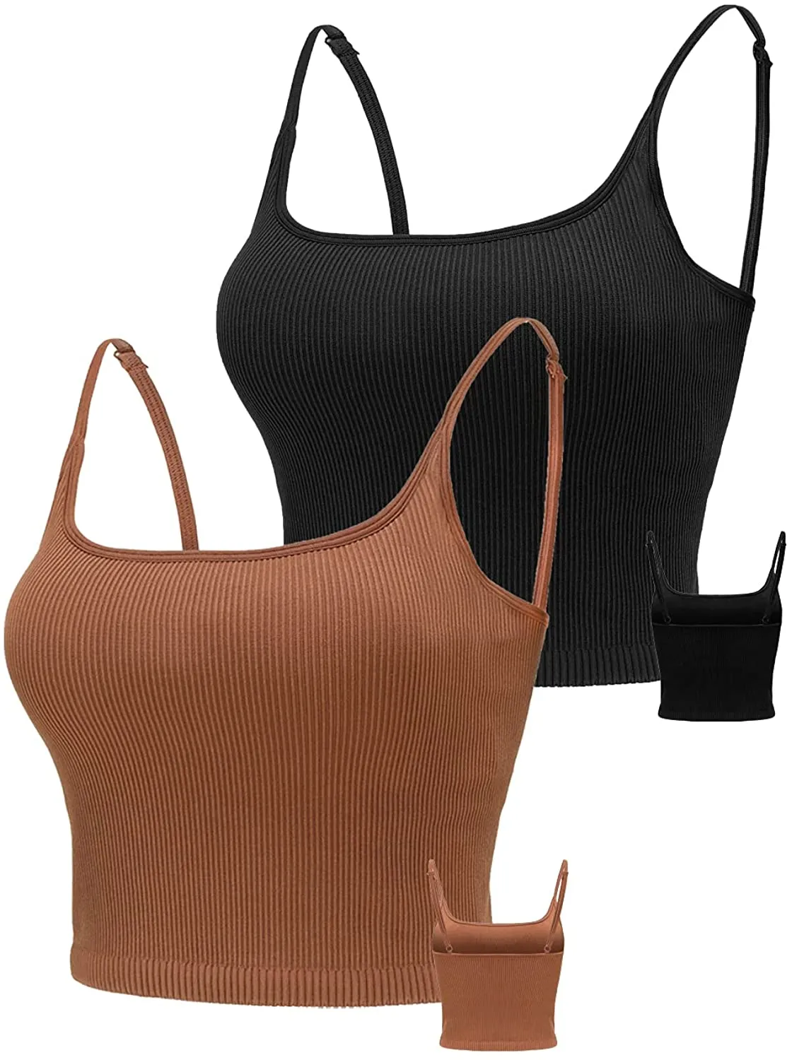 KIKIWING Women's Seamless Sports Bra Workout Crop Top Tank Tops for Women Long Lined Sports Bra Ribbed Crop Top Fitness