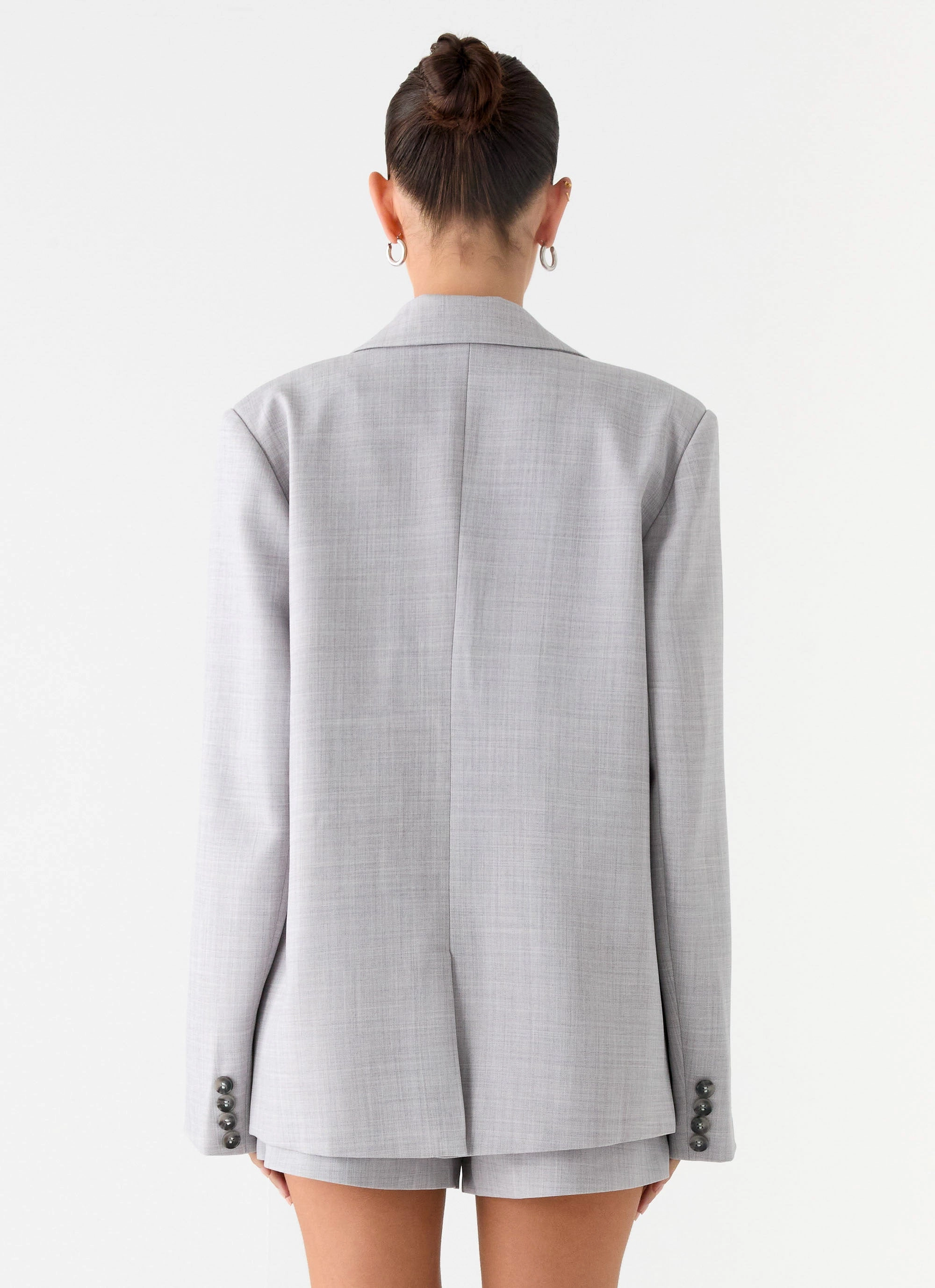 Kingston Oversized Blazer - Grey WindproofDesign