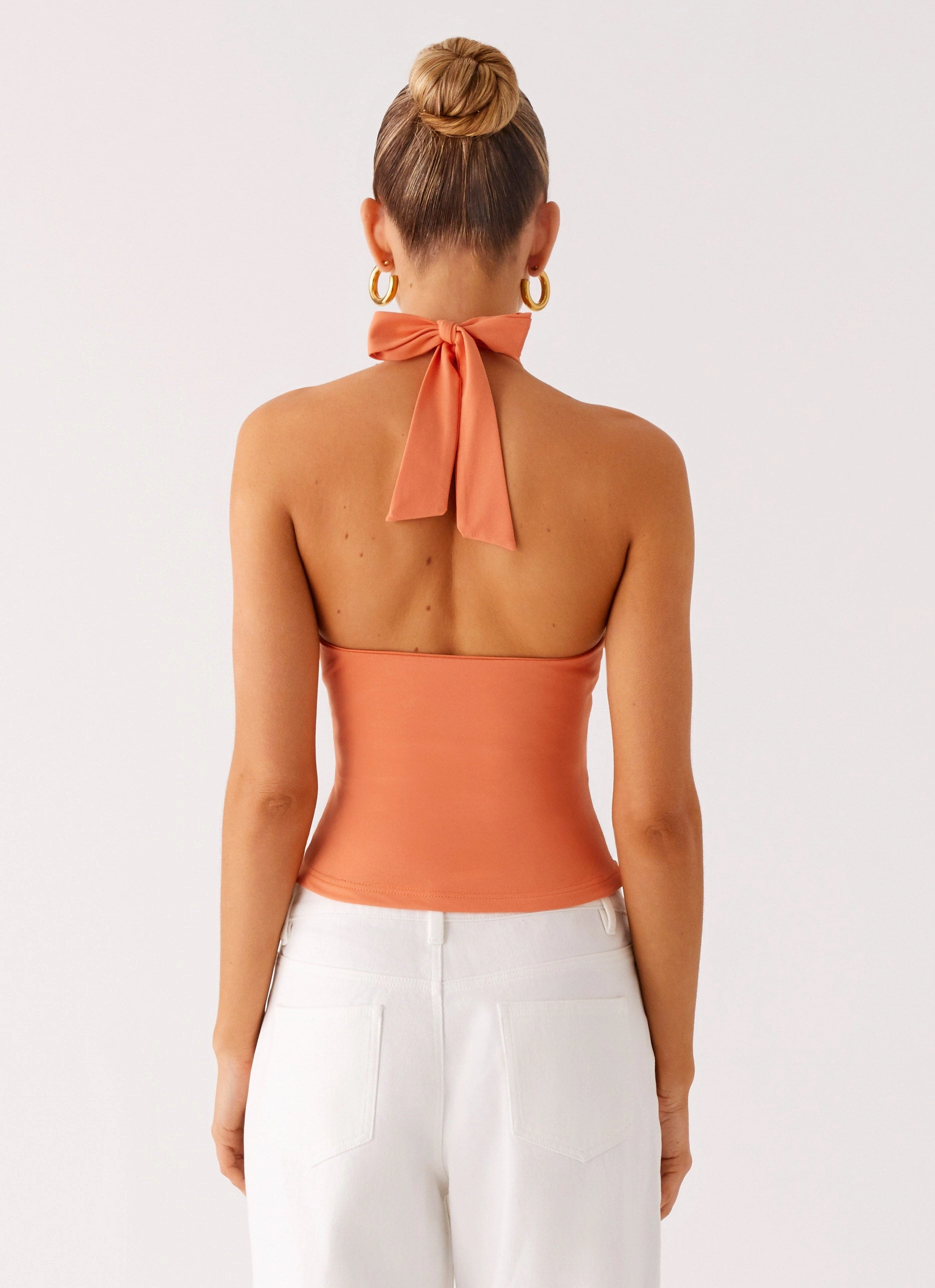 Kirra Halter Top - Peach SustainableBlend ReinforcedEdges