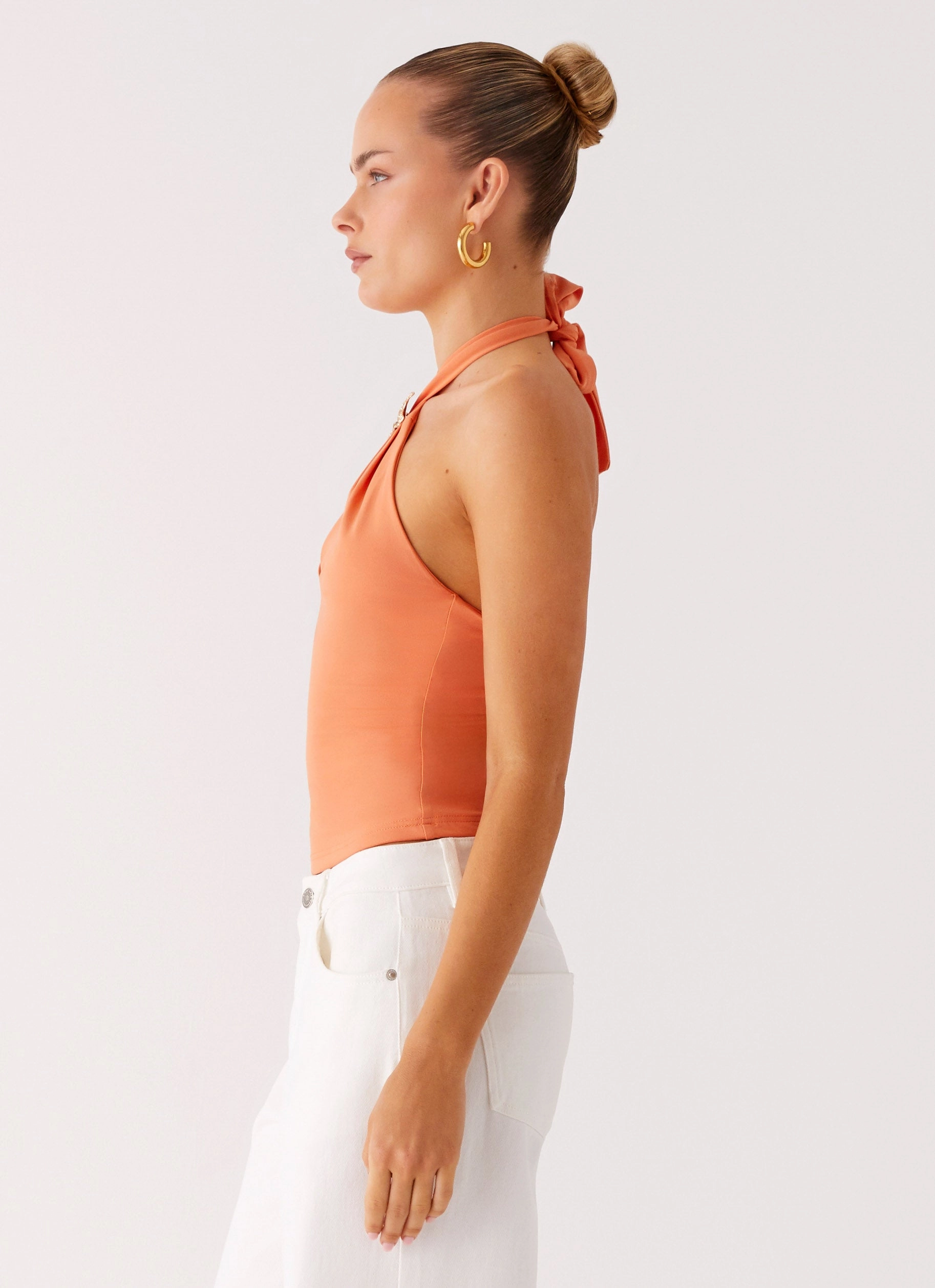 Kirra Halter Top - Peach TexturedSurface Classic Polo