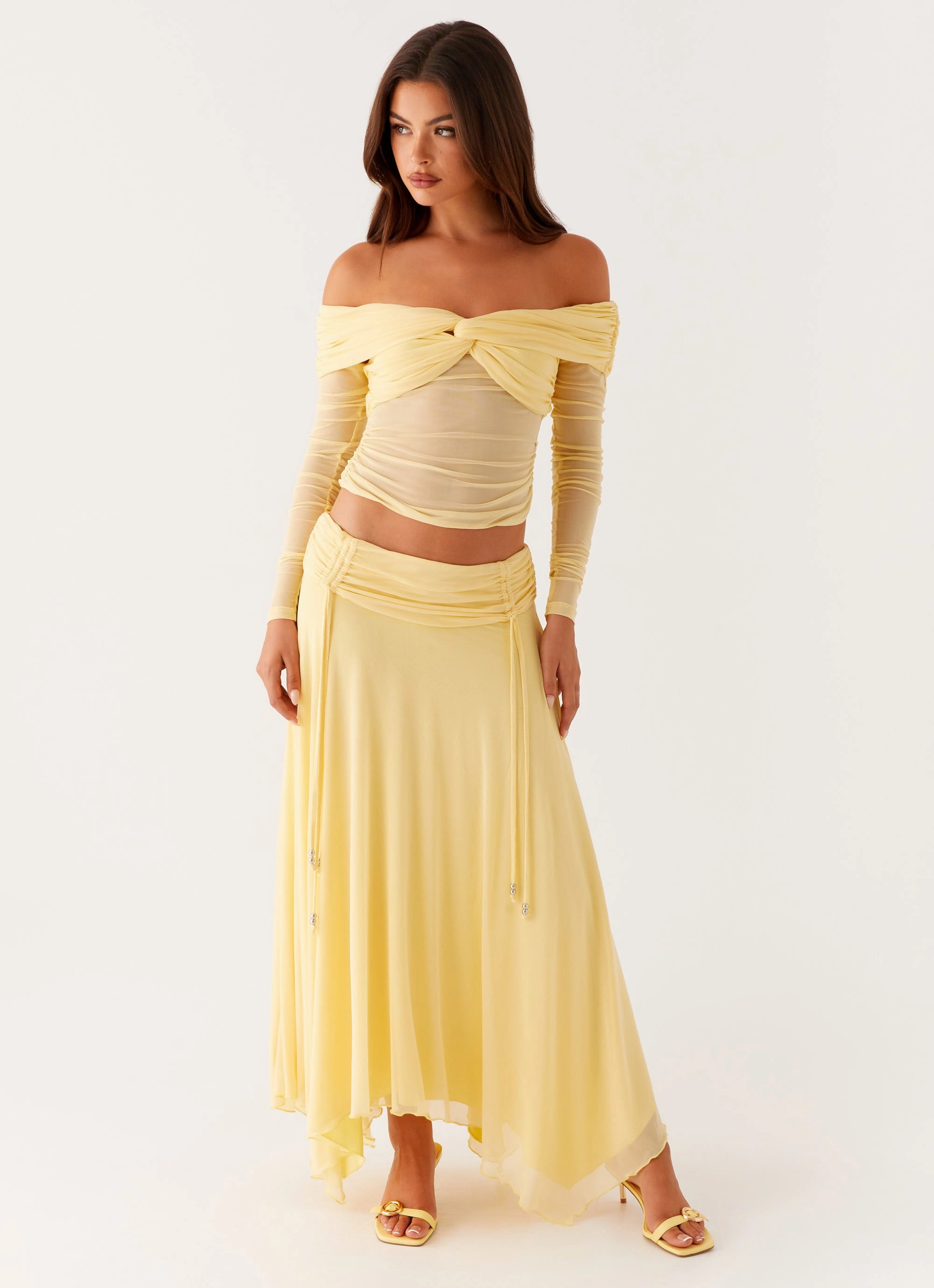 Kirrabilli Midi Skirt - Yellow Comfy Ease Anti Pilling