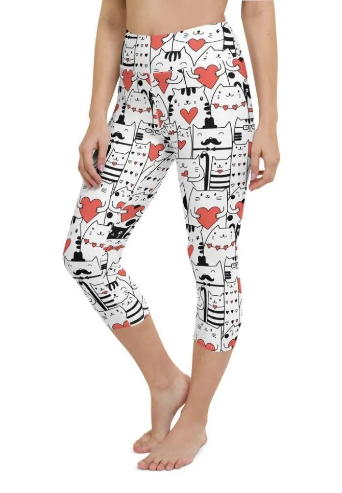 Kitties in Love Yoga Capris