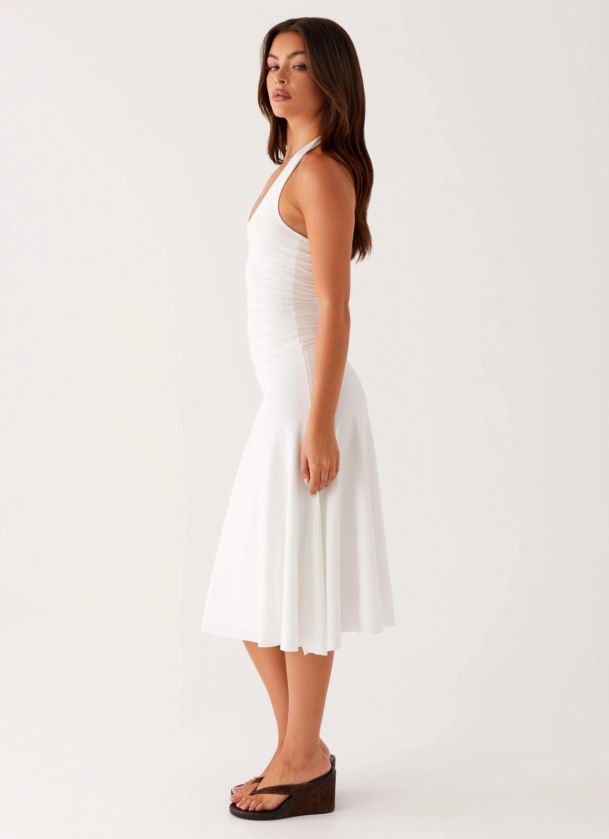 Smart and Chic effortless grace Klyne Midi Dress - Ivory