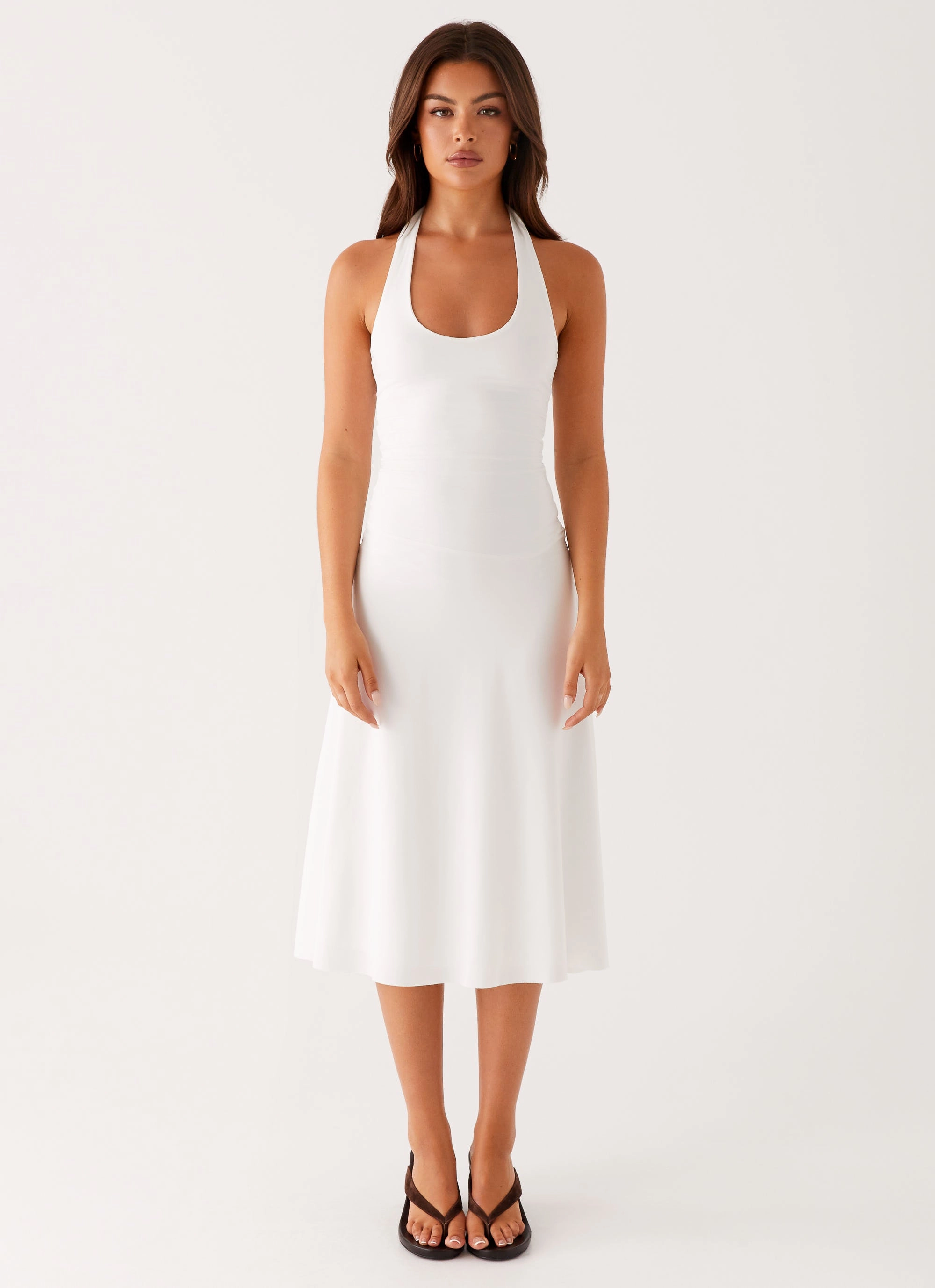 Modern Twist Flowy summer gown Klyne Midi Dress - Ivory