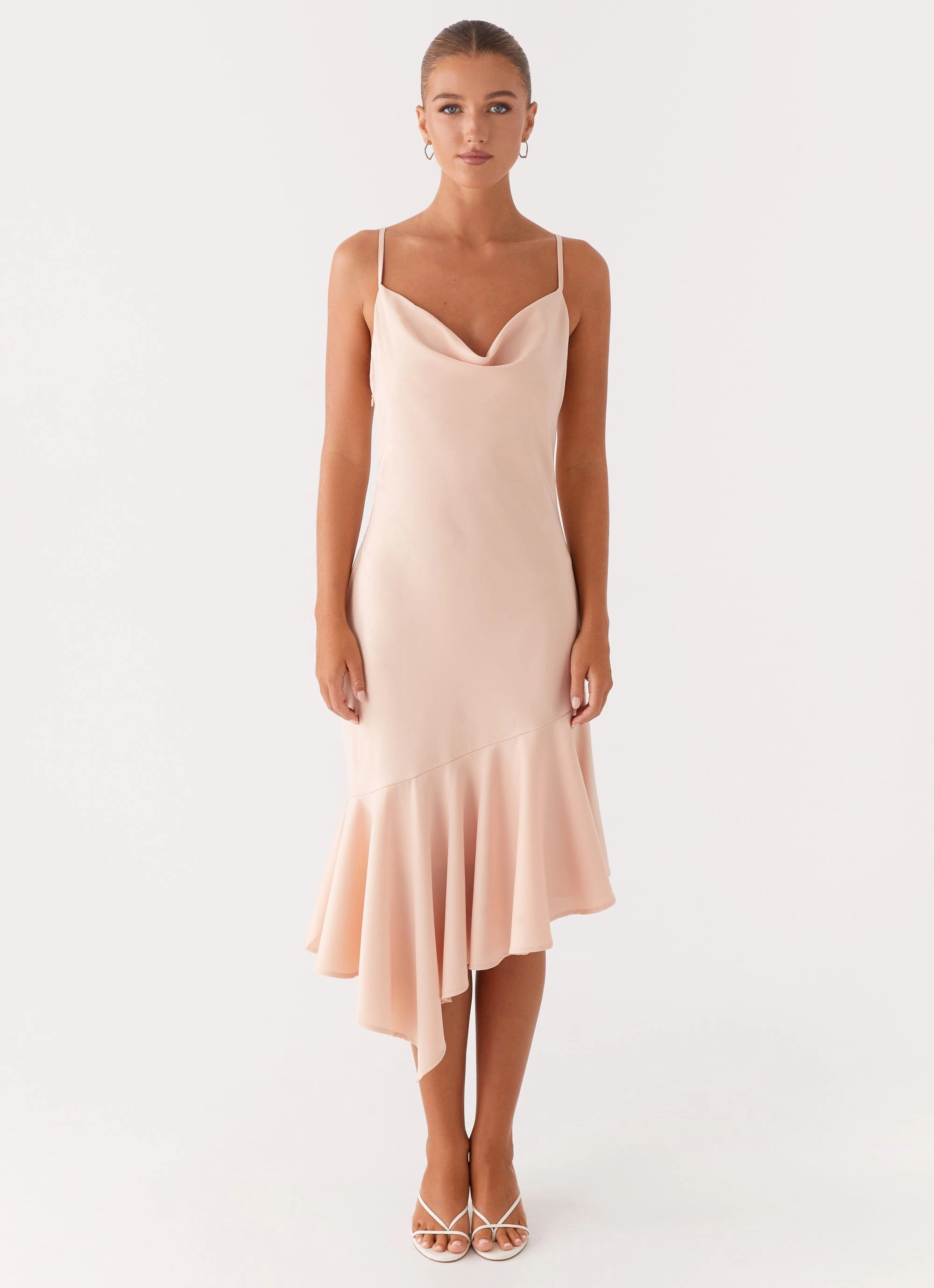 Korby Midi Dress - Pink Stylish Waist Fit Tall Girl