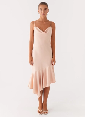 Korby Midi Dress - Pink Stylish Waist Fit Tall Girl