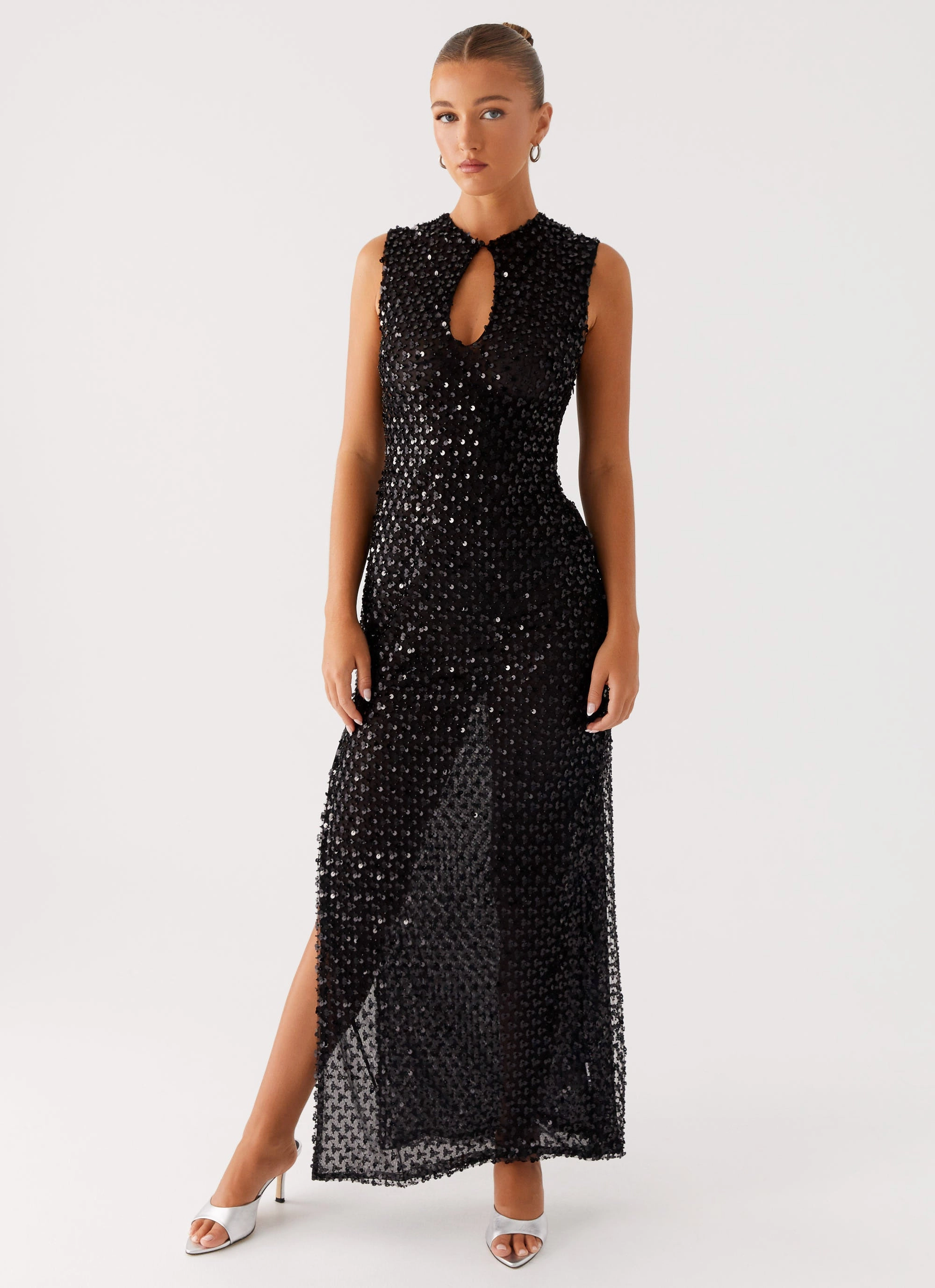 polka-dot Kore Sequin Maxi Dress - Black