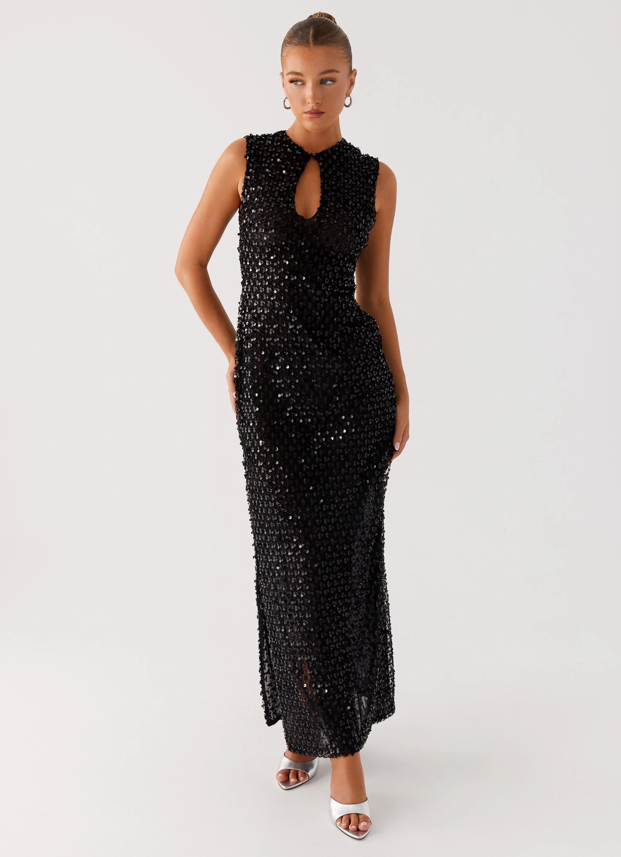 Body Confidence Kore Sequin Maxi Dress - Black