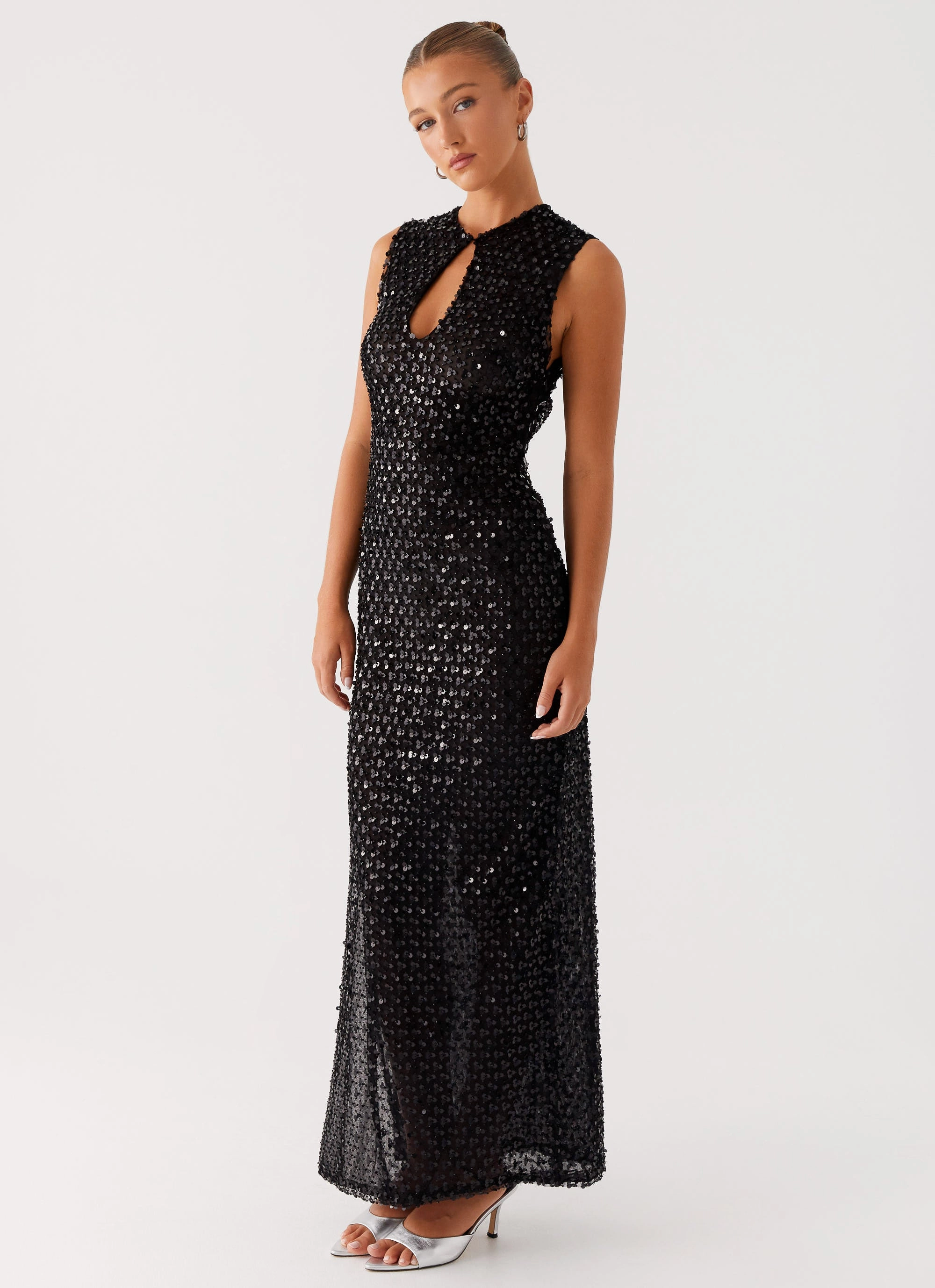 Kore Sequin Maxi Dress - Black Mini-Length