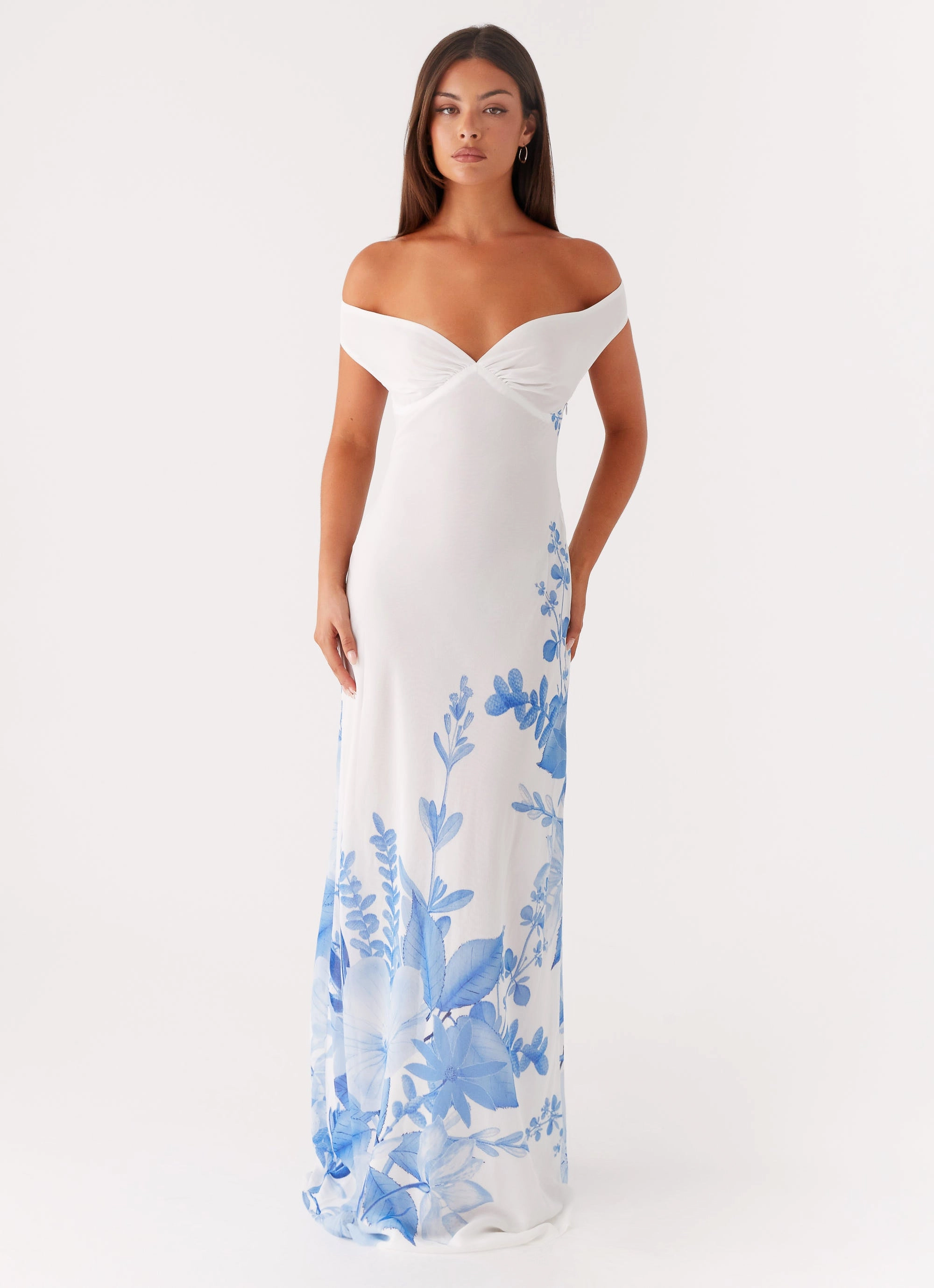 Soft Profile Pocket-Detail Krissa Maxi Dress - Blue Floral