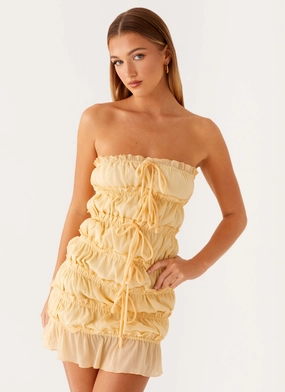 Elegant Line Kylan Mini Dress - Apricot